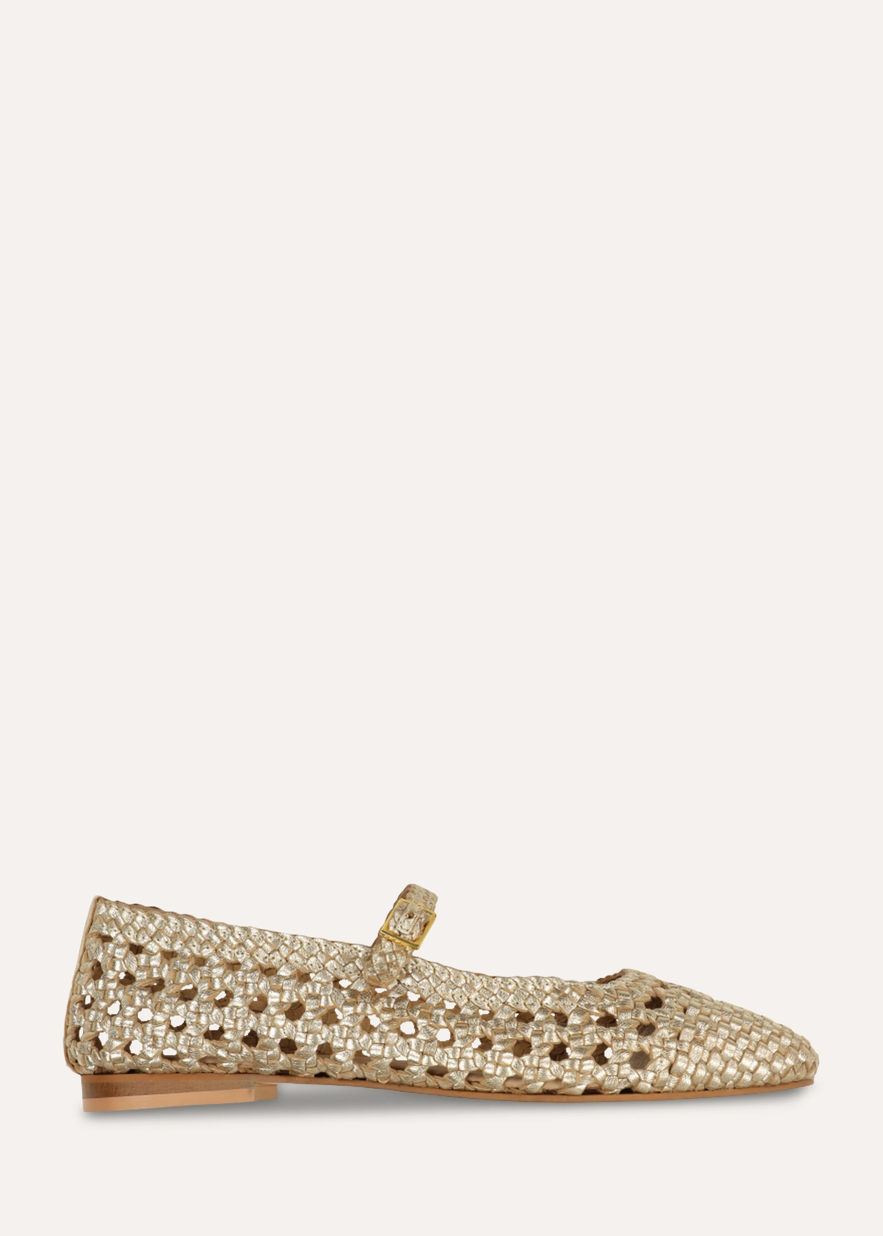 Ballerines en cuir doré tressé - Image 4