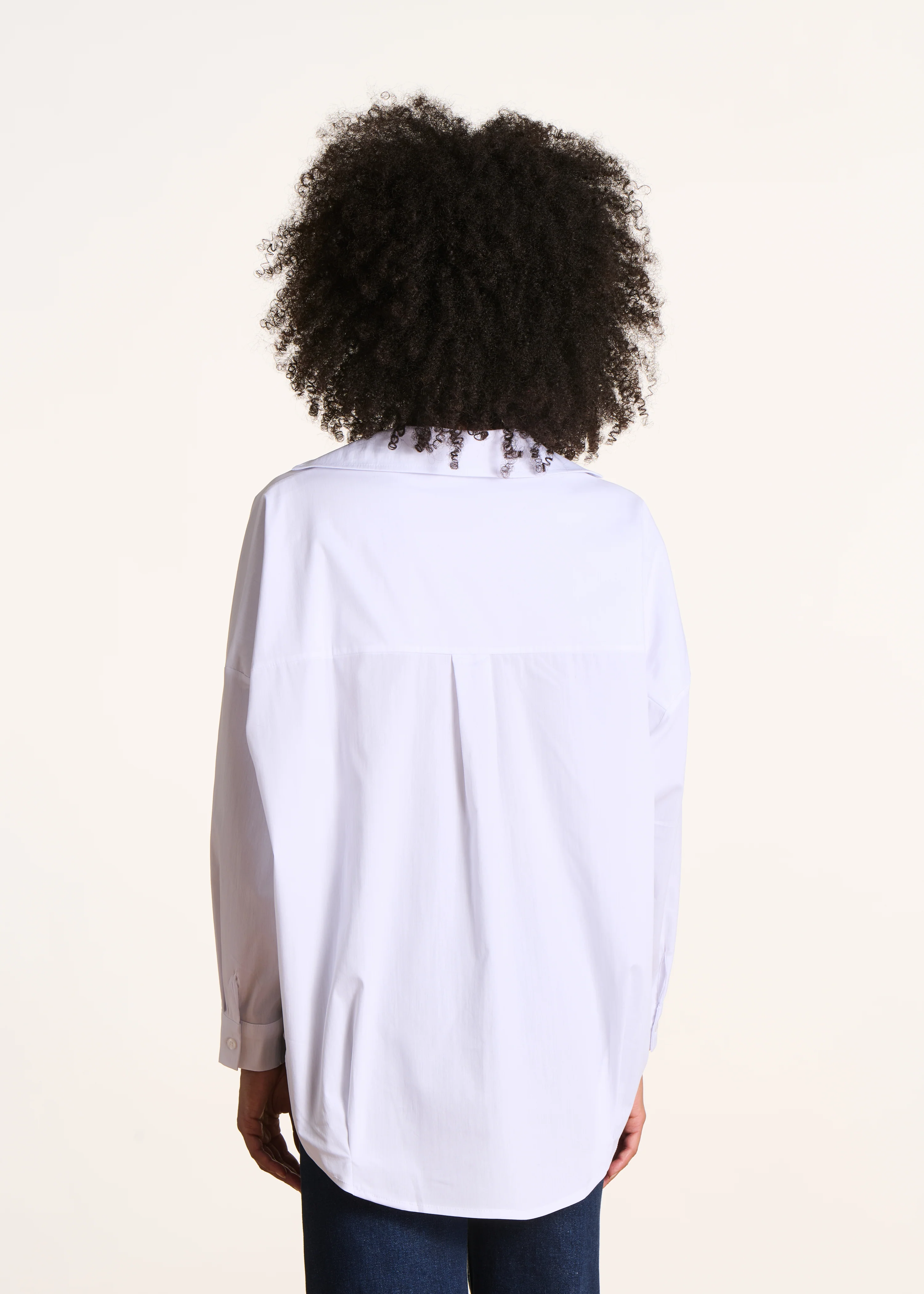 Blouse blanche ample en popeline de coton - Image 3