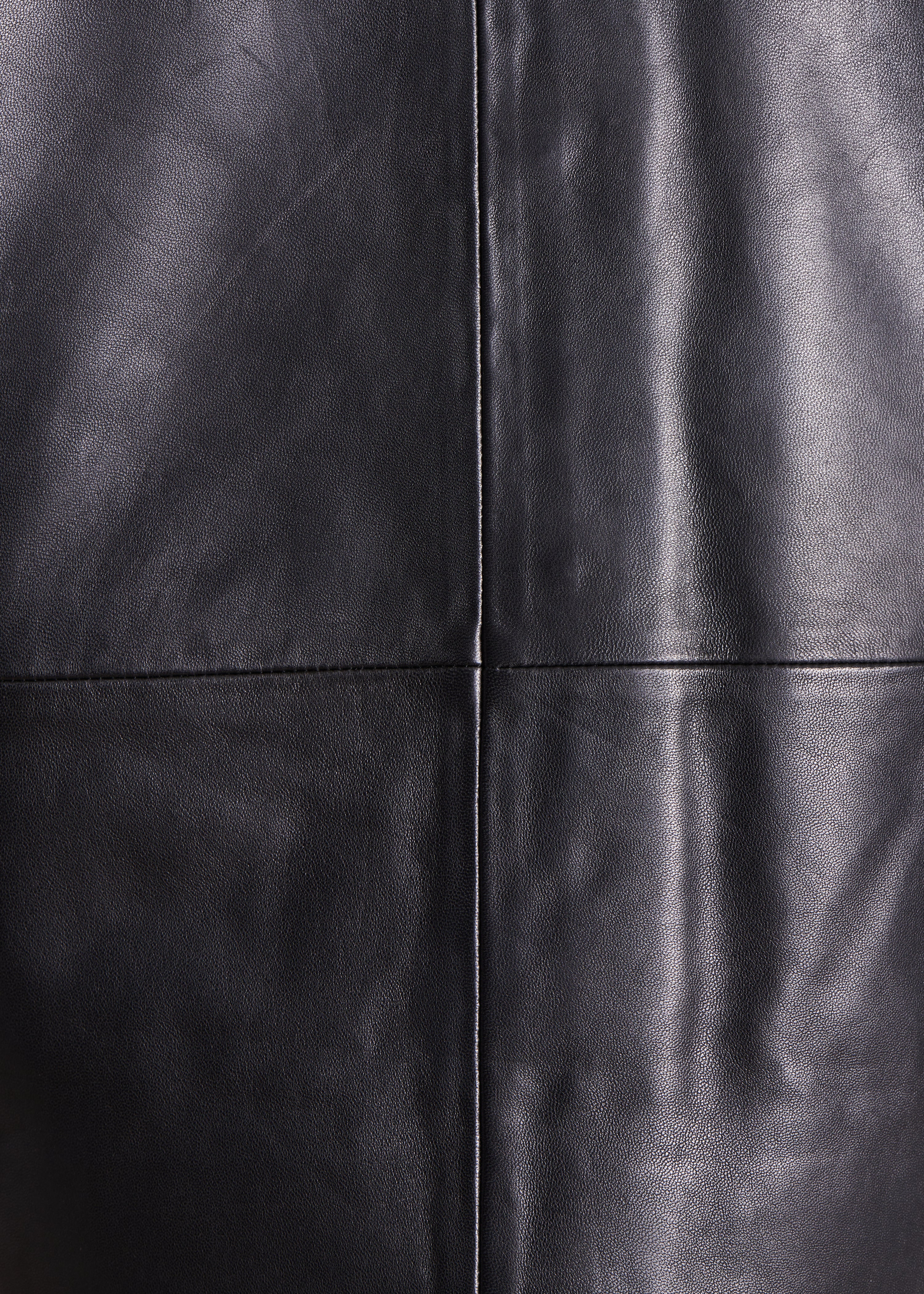 Blouson court en cuir noir - Image 5