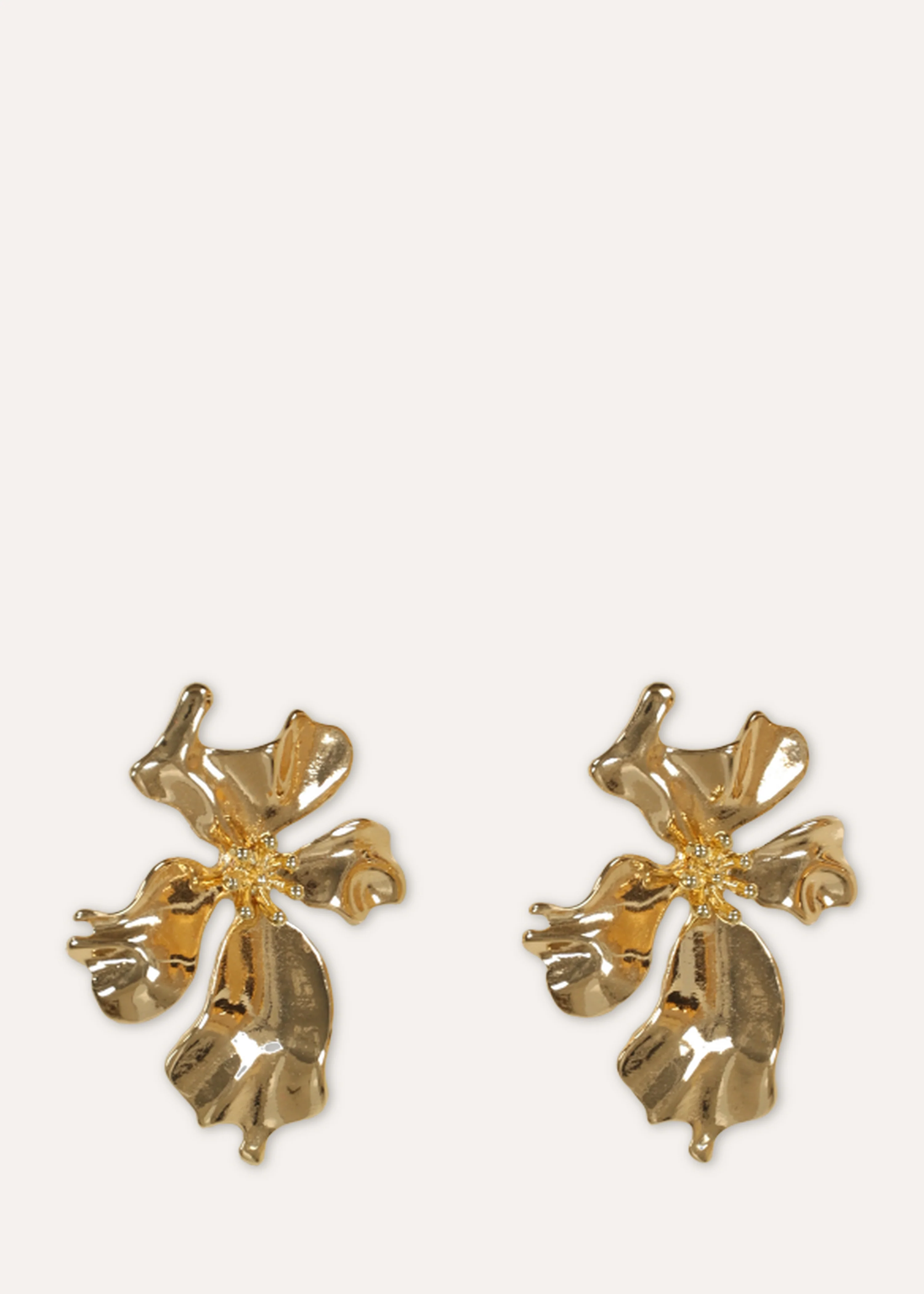 Boucles d'oreilles fleur dorées - Image 4