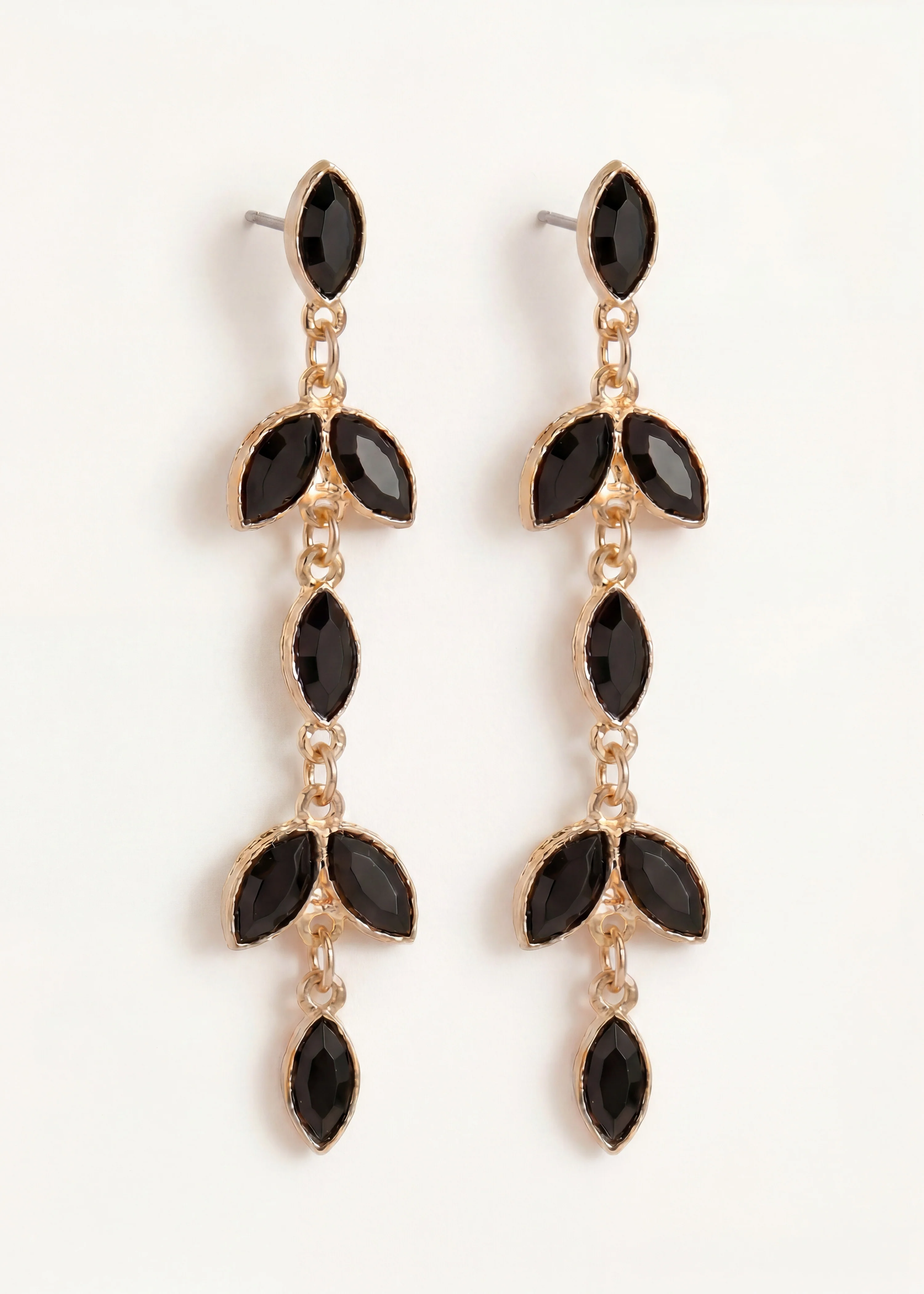Boucles d'oreilles pendantes noires - Image 3