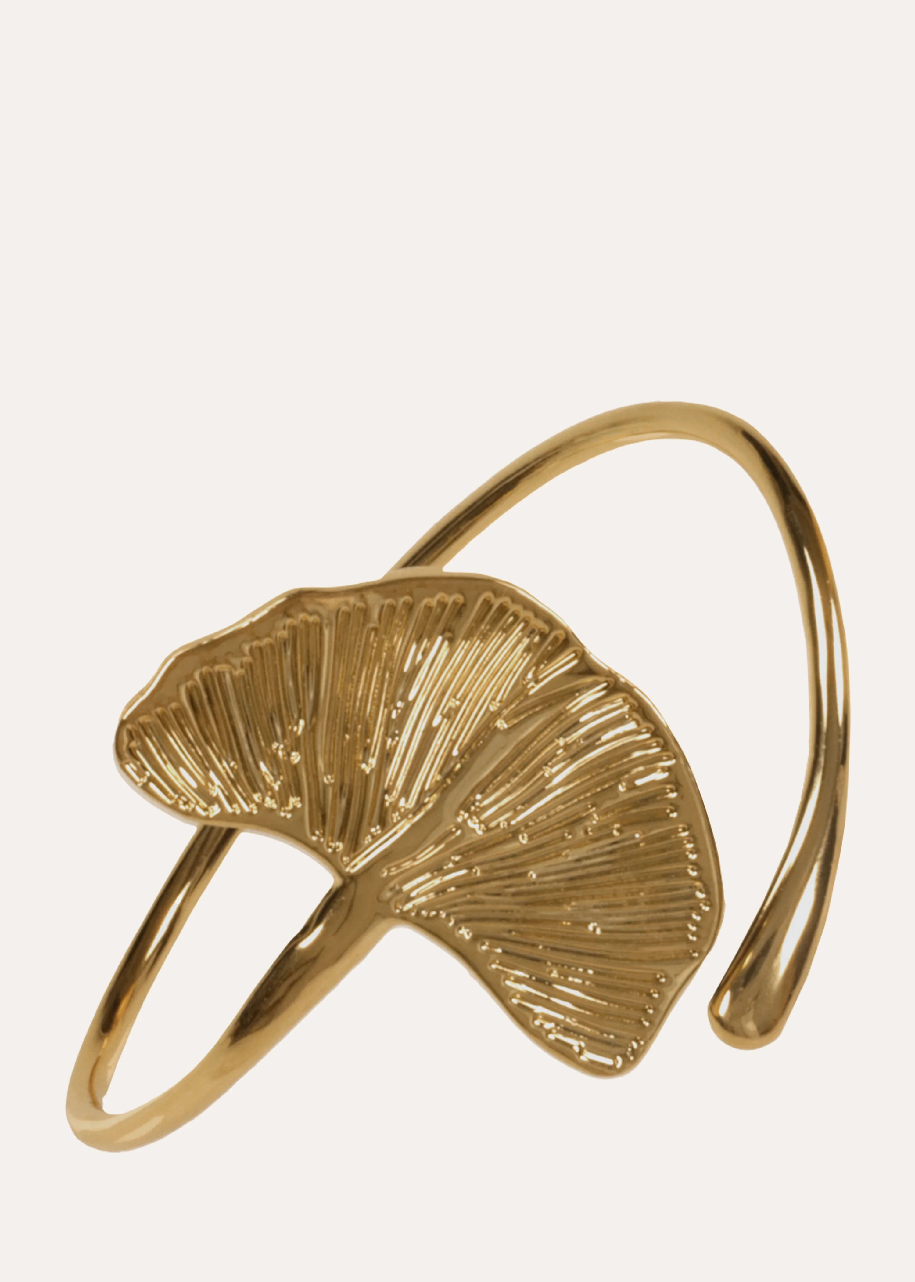 Bracelet jonc doré fleur de ginko - Image 3