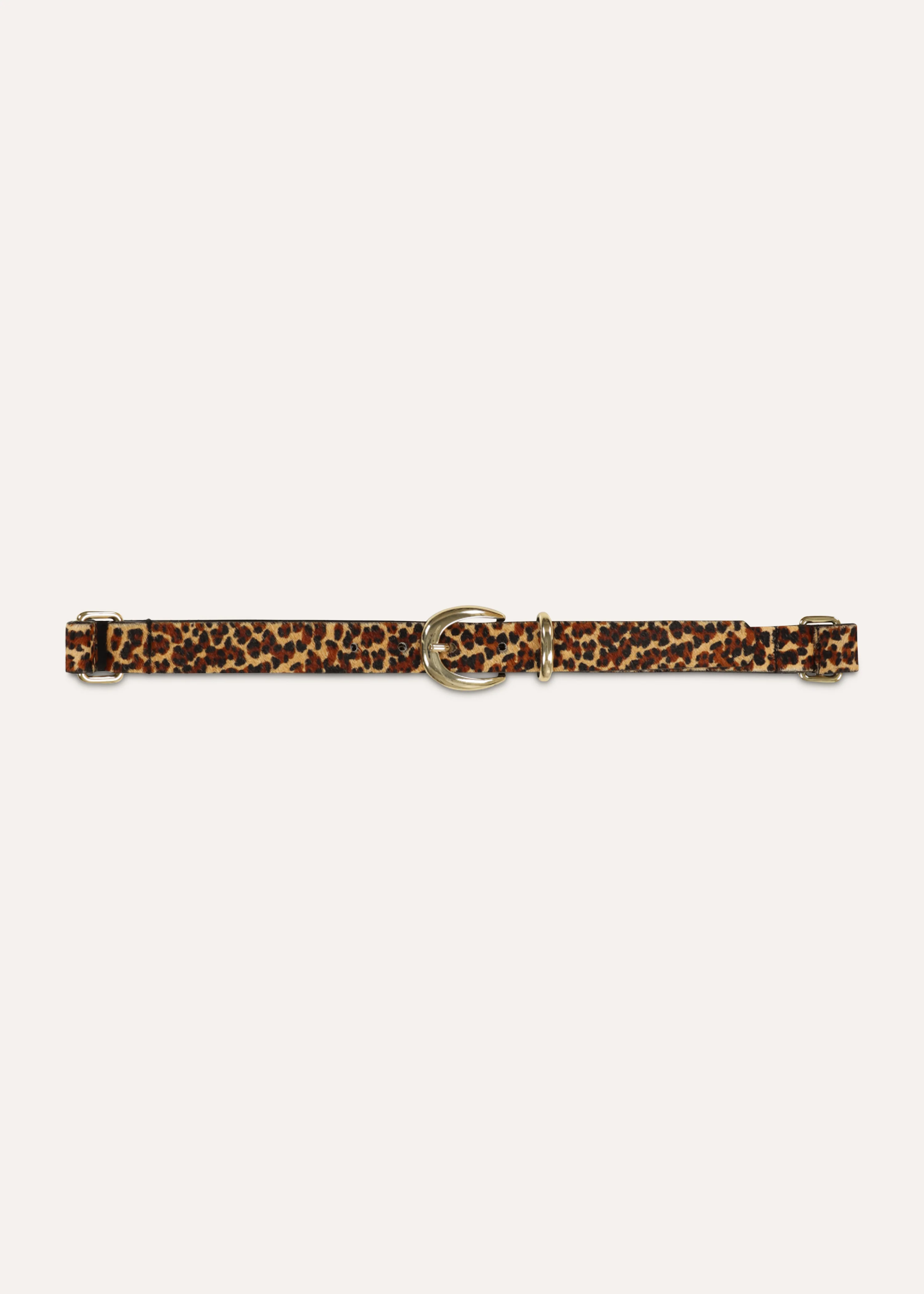 Ceinture fine marron en cuir impression animalier - Image 3