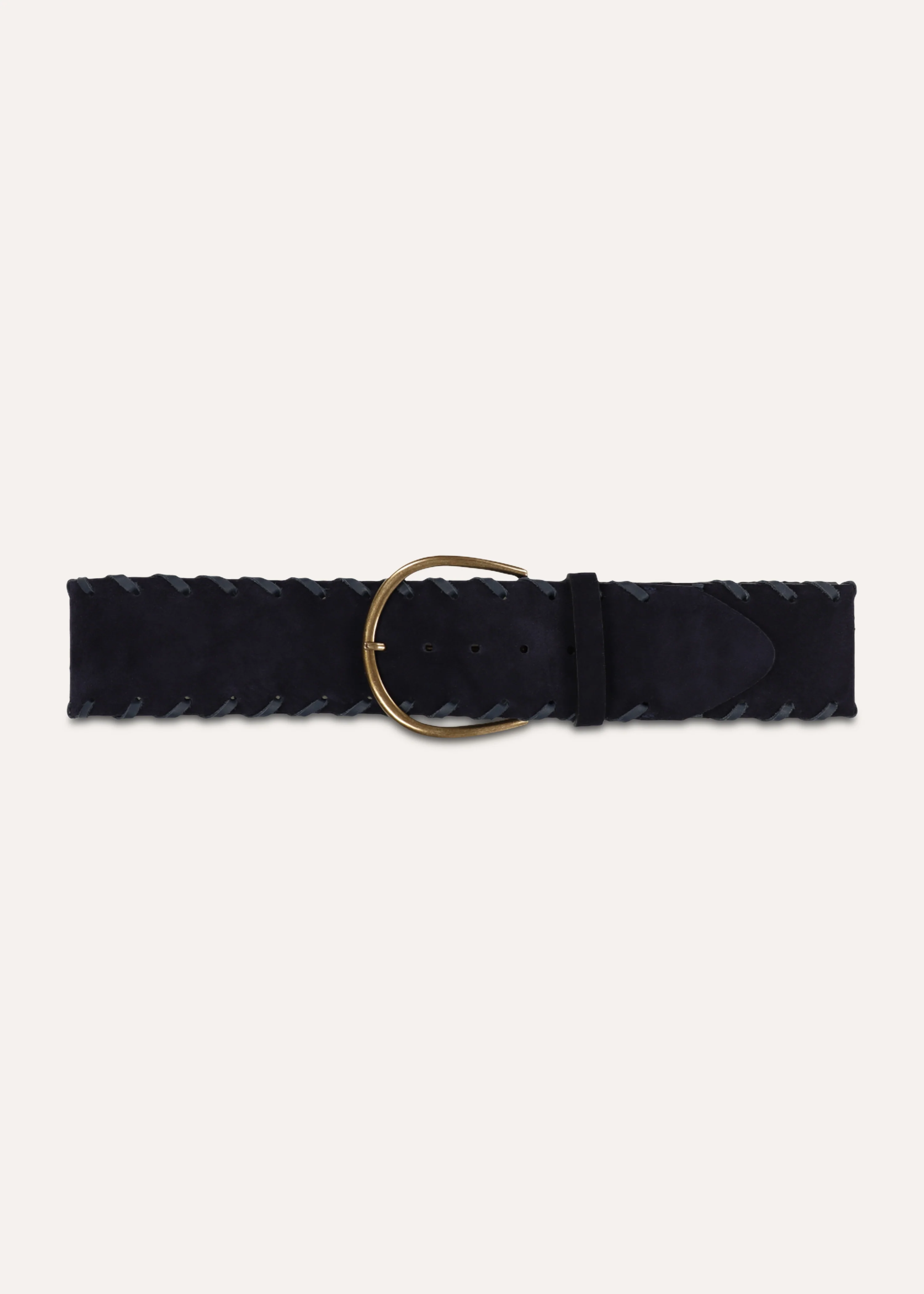 Ceinture large bleu foncé en cuir - Image 3