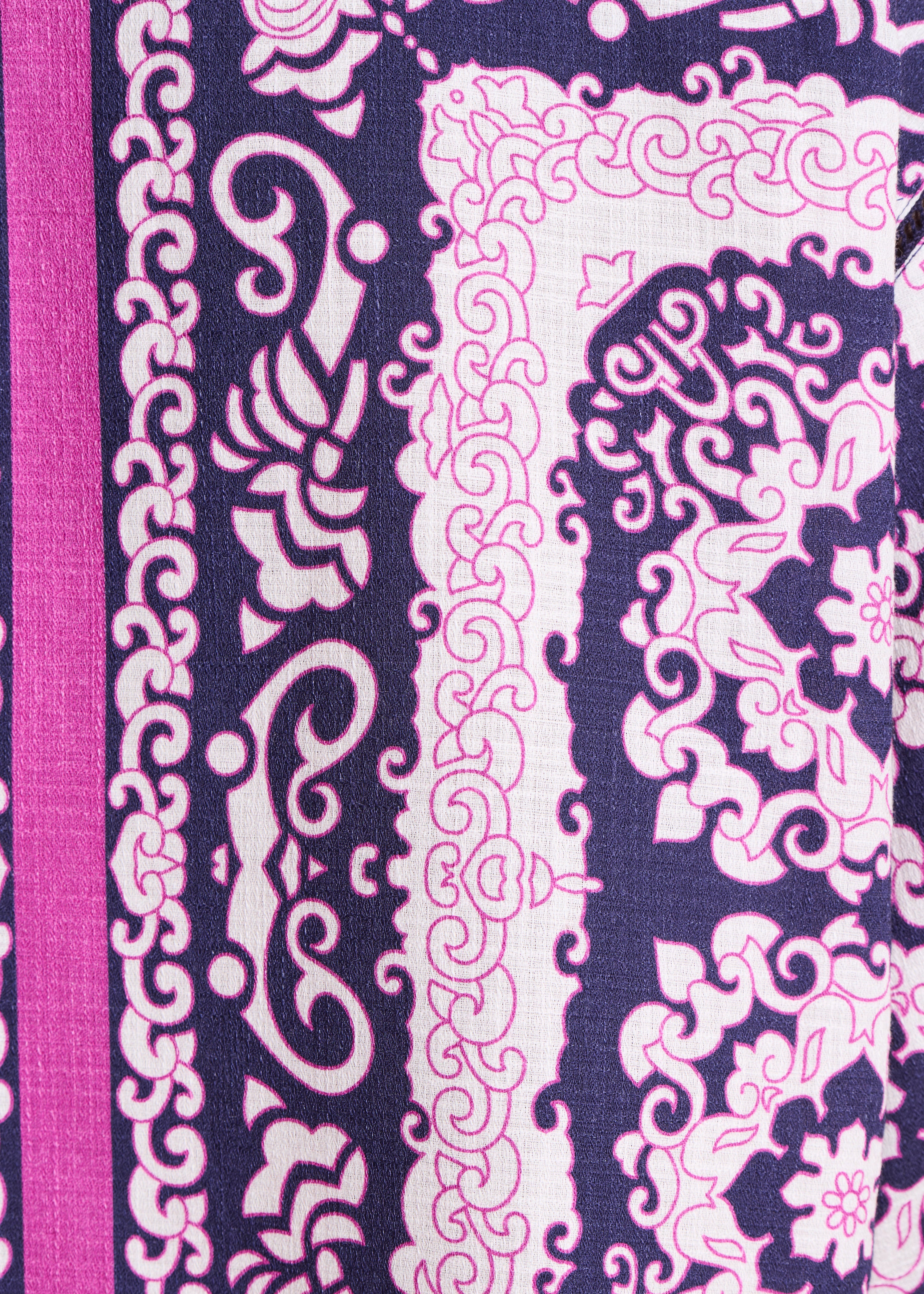 Chemise ample violet et rose à imprimé foulard - Image 4