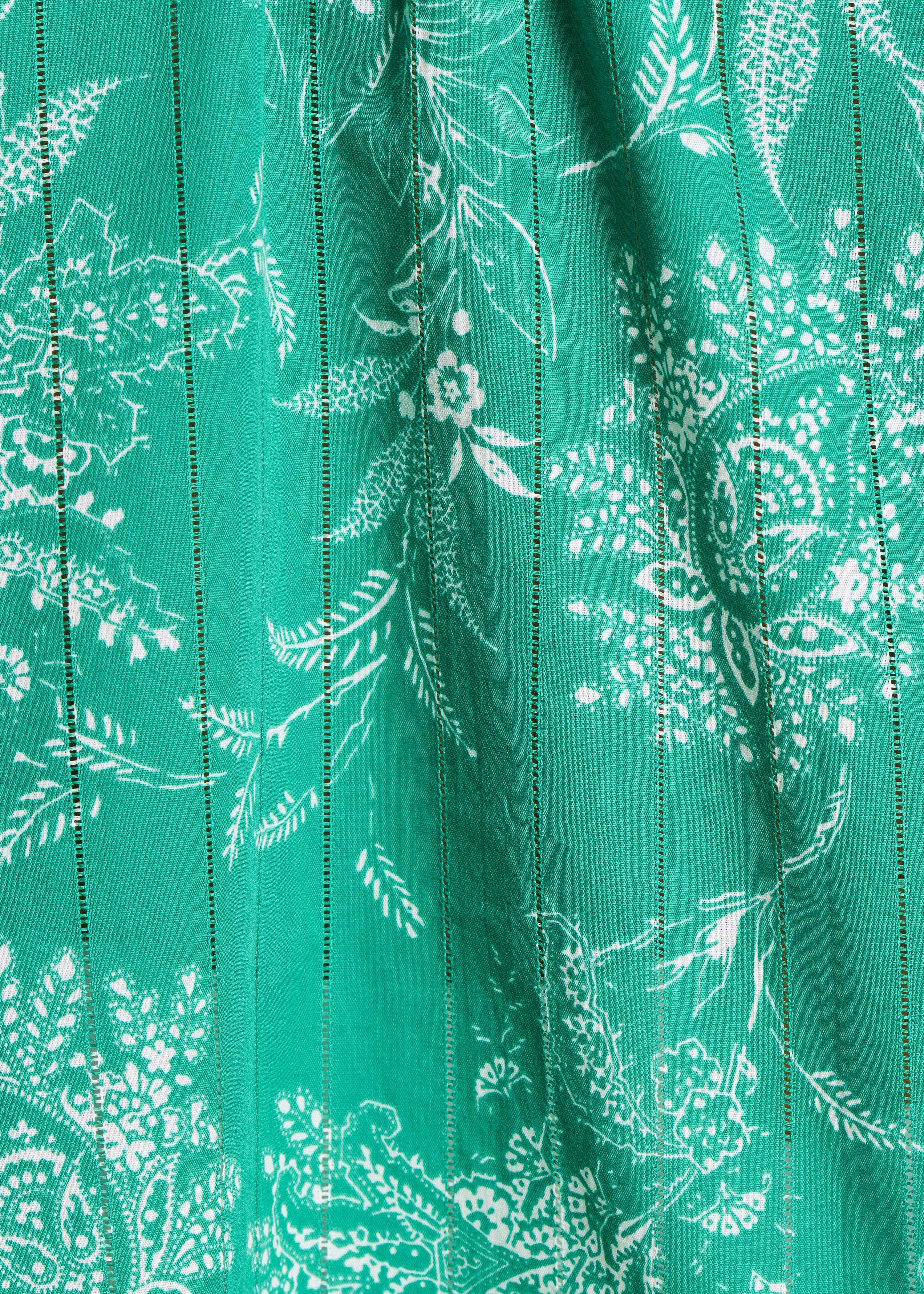 Chemisier vert à imprimé floral en voile de coton biologique - Image 4