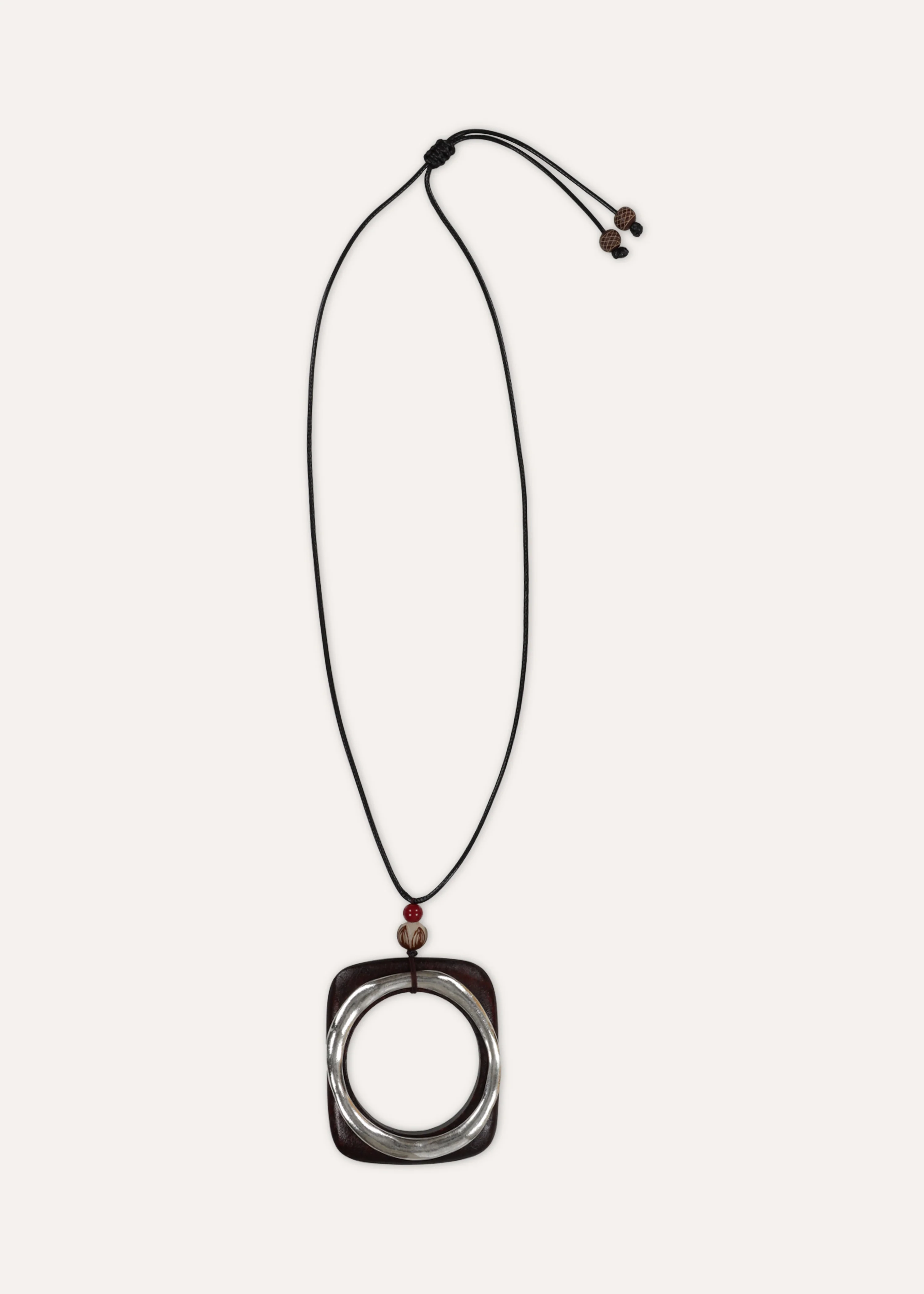 Collier sautoir ajustable en bois - Image 4