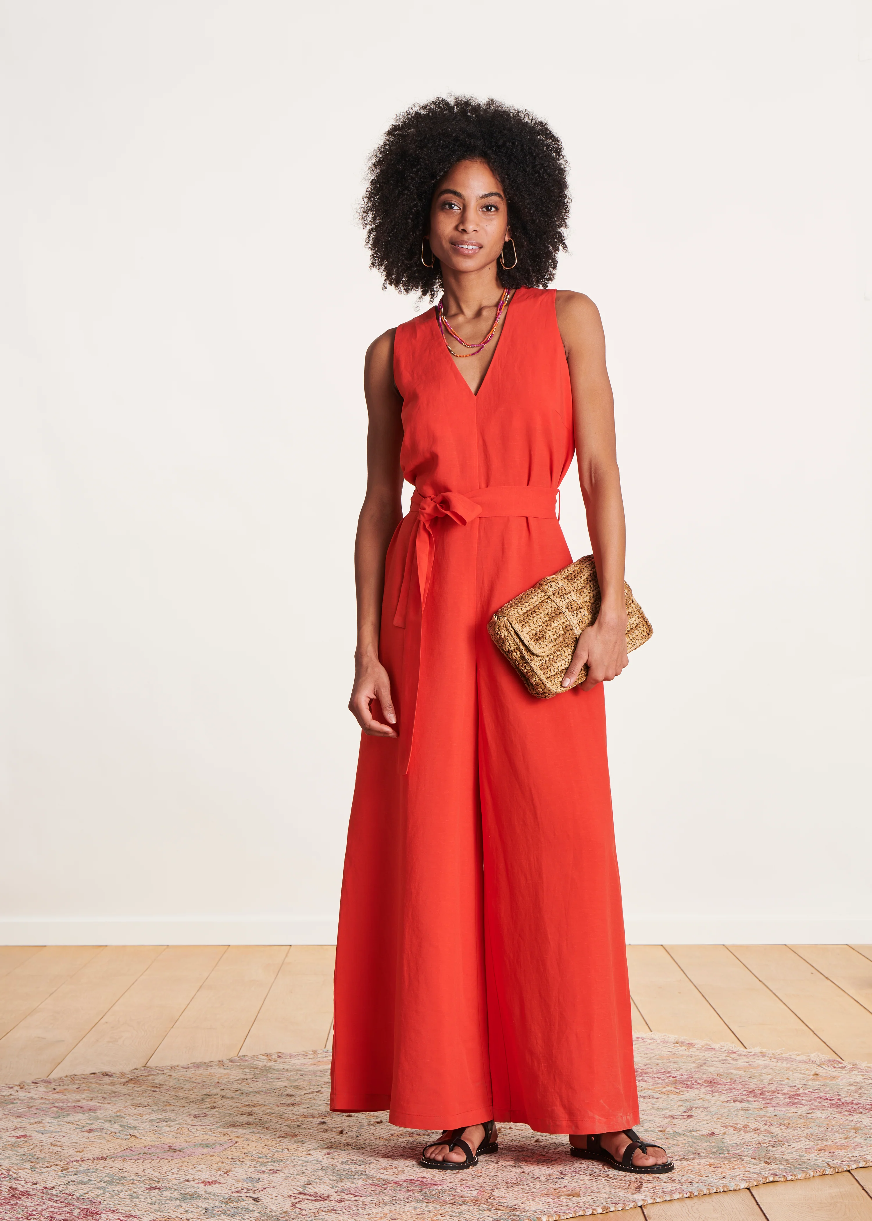 Combinaison pantalon sans manches orange