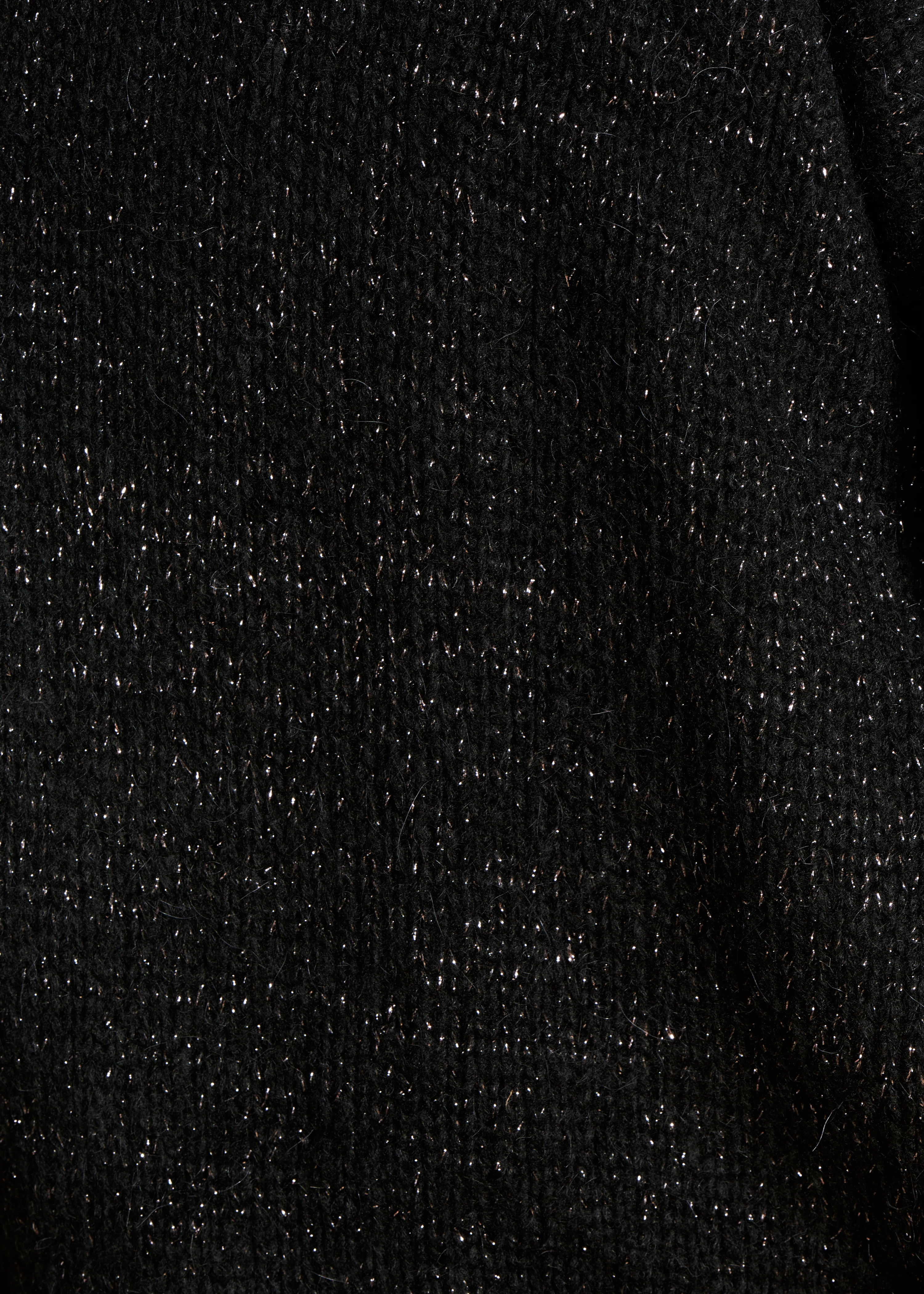 Gilet mi-long noir oversize en maille irisée - Image 4