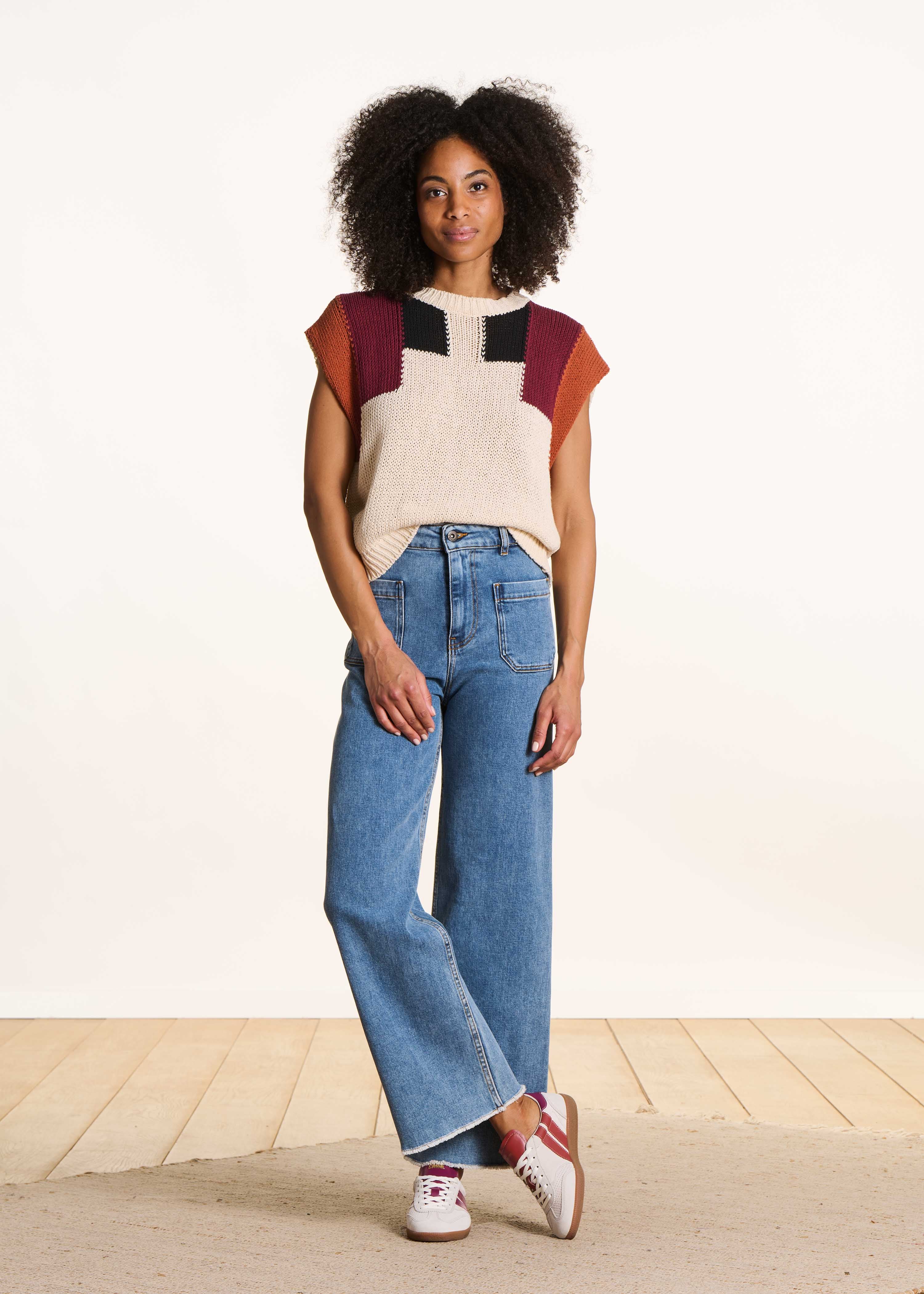 Jean flare clair taille haute en coton biologique - Image 5
