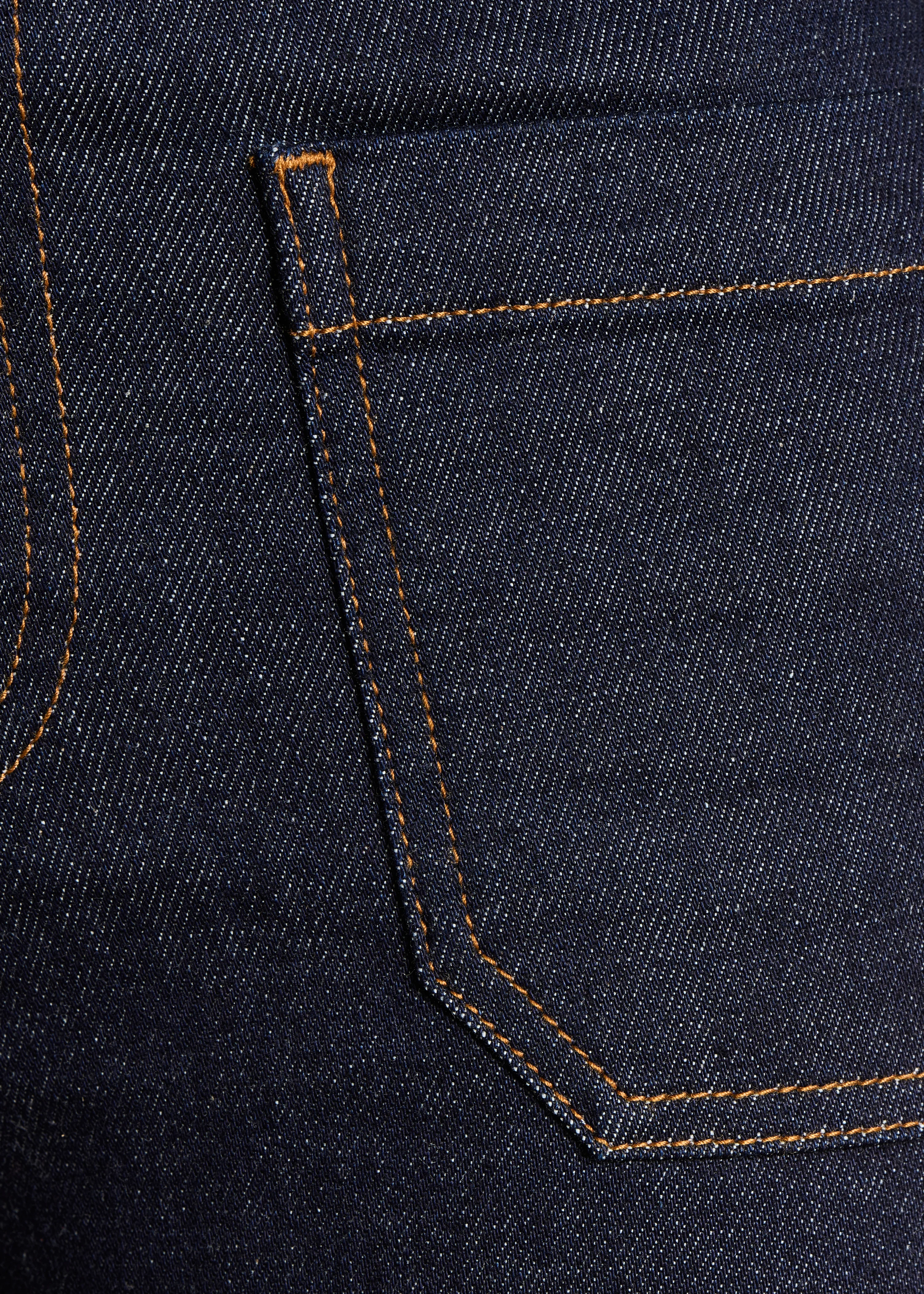 Jean foncé flare taille haute en coton biologique - Image 4