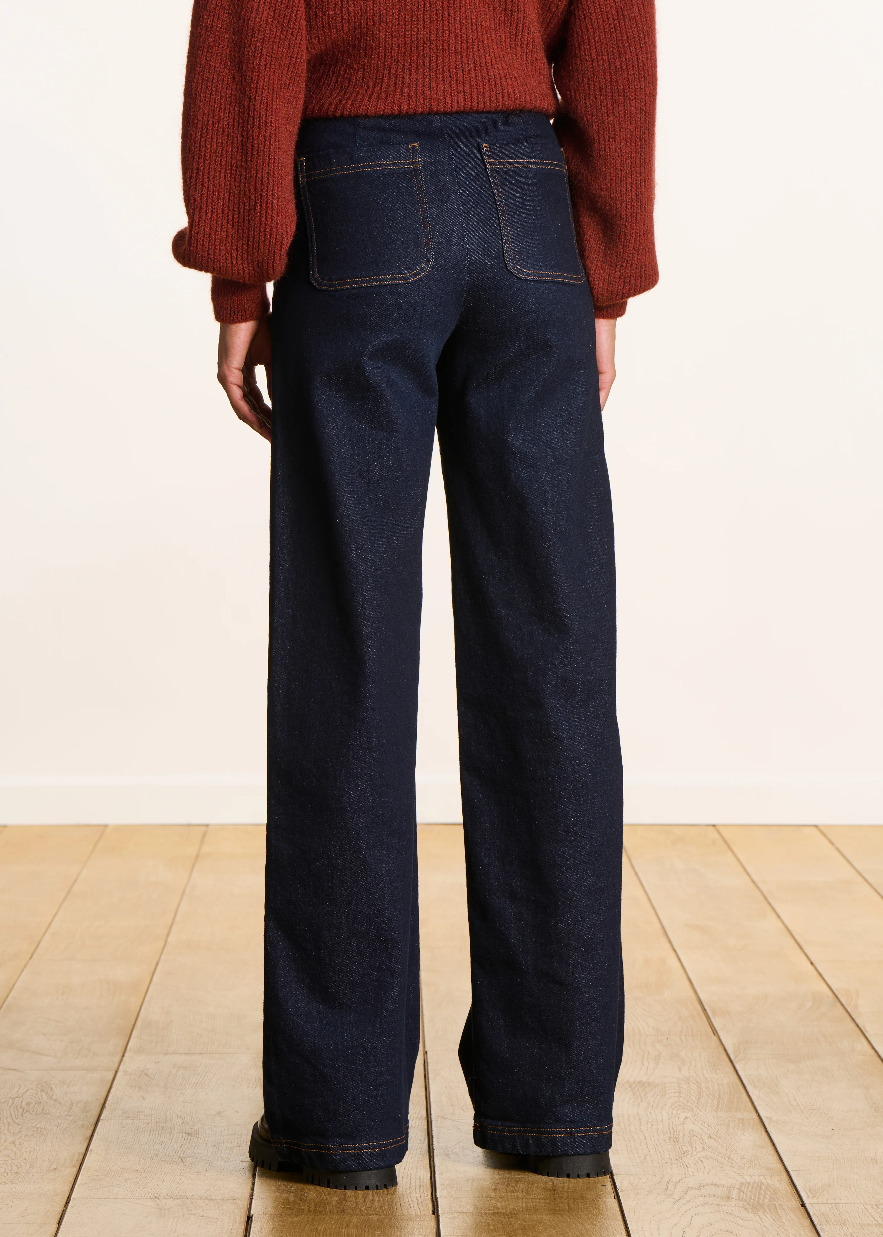 Jean large brut taille haute en coton biologique - Image 3