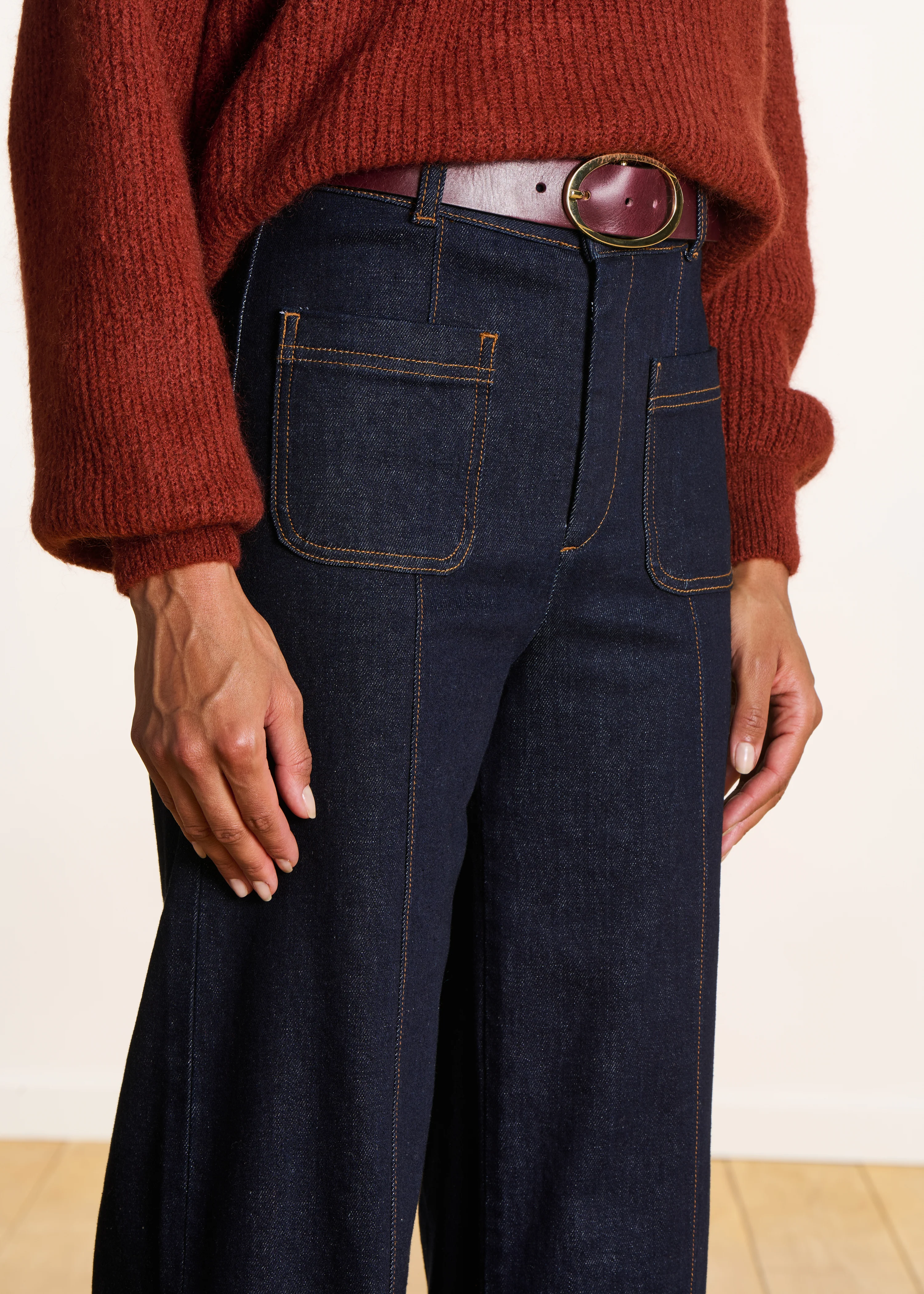 Jean large brut taille haute en coton biologique - Image 5