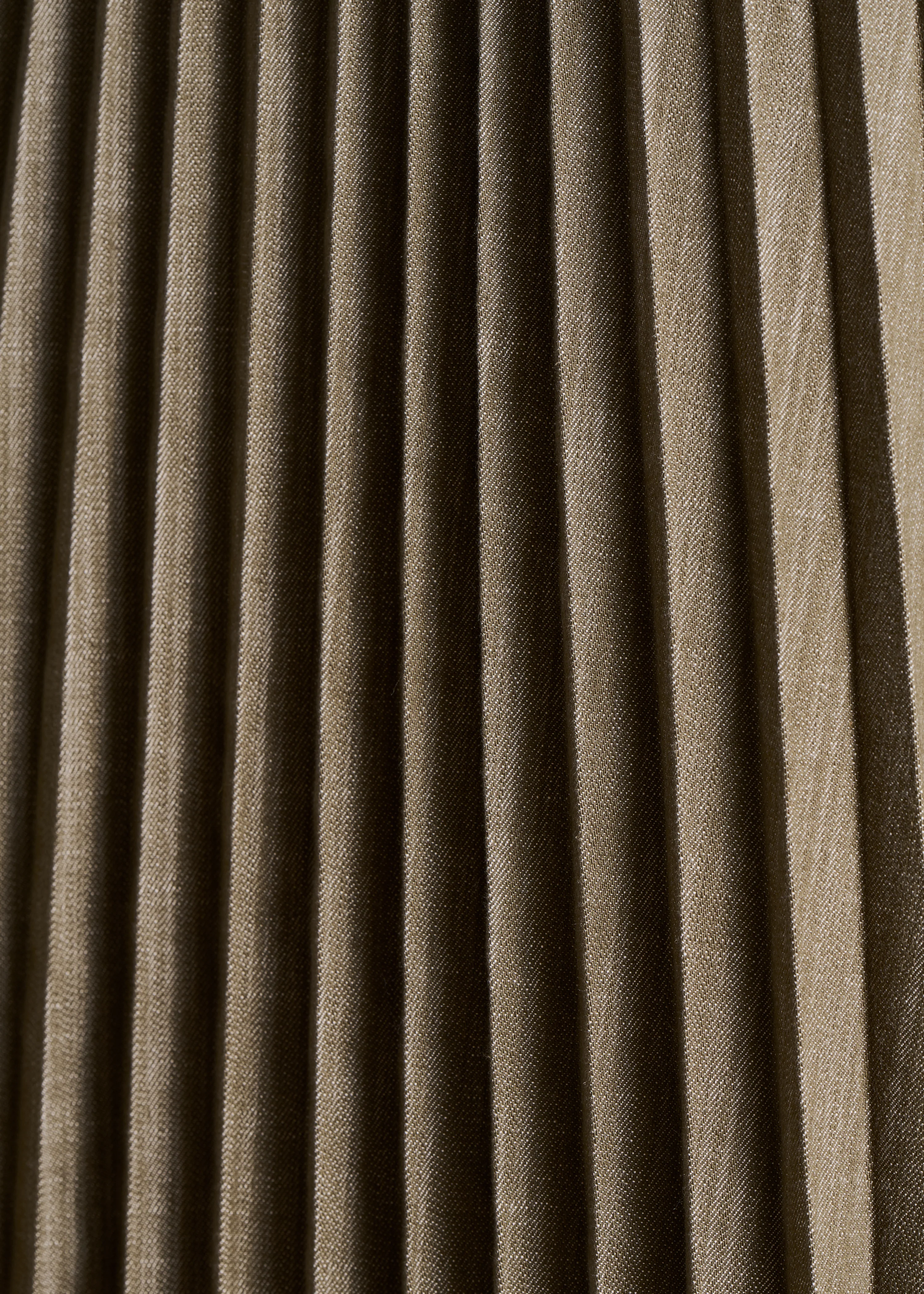 Jupe mi-longue plissée en jean kaki - Image 4