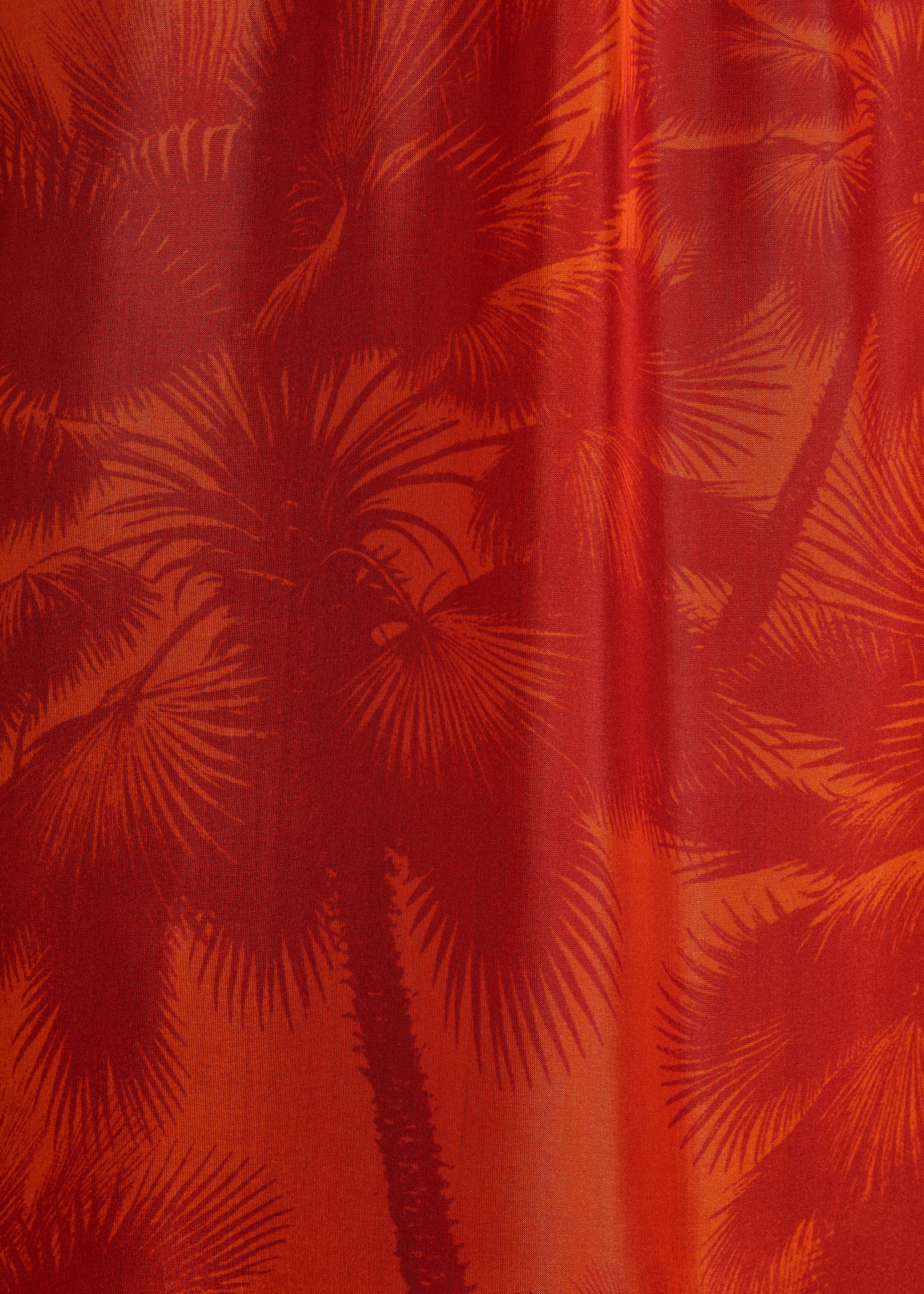 Jupe midi élastiquée orange en voile imprimé - Image 4