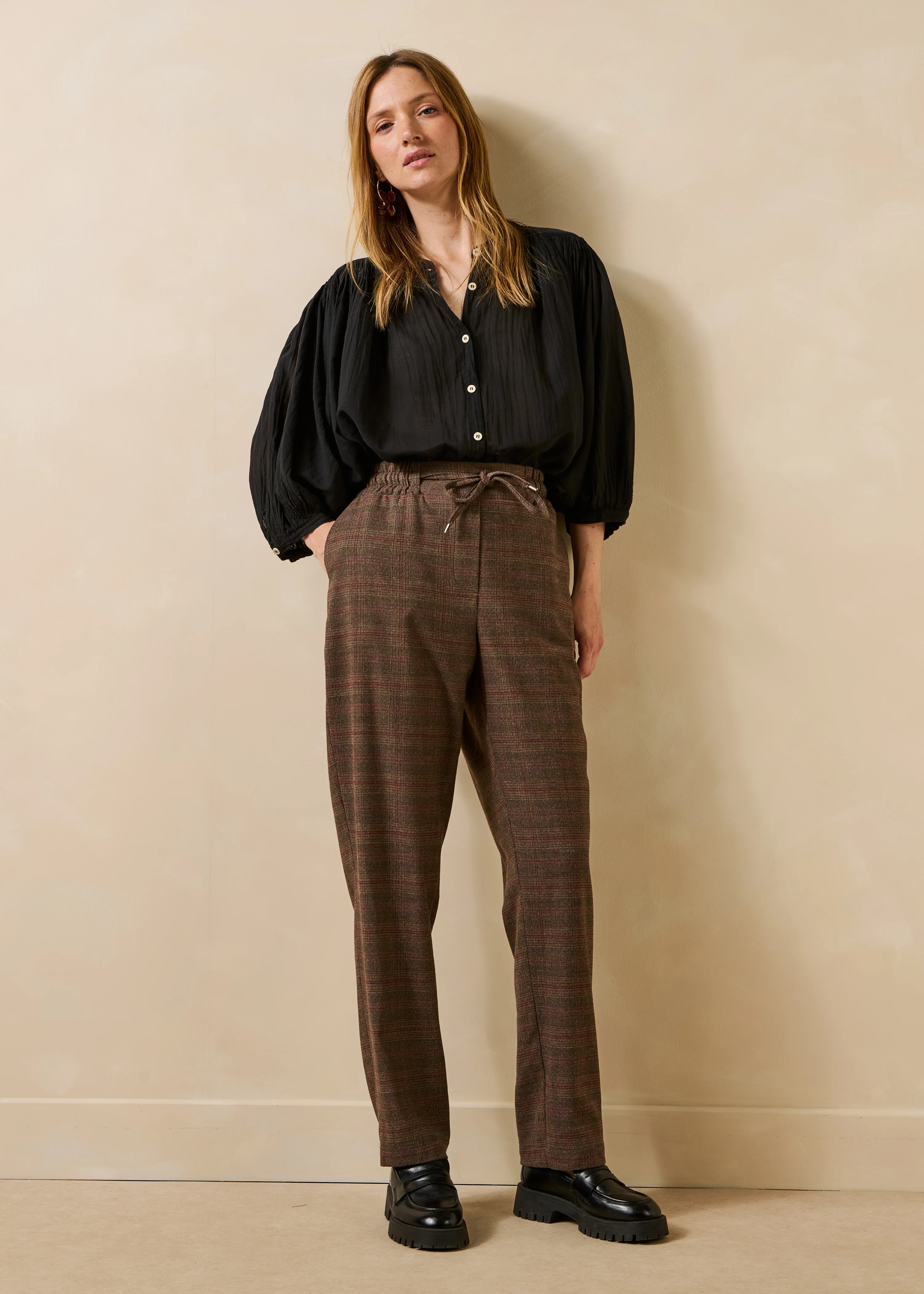 Pantalon marron femme