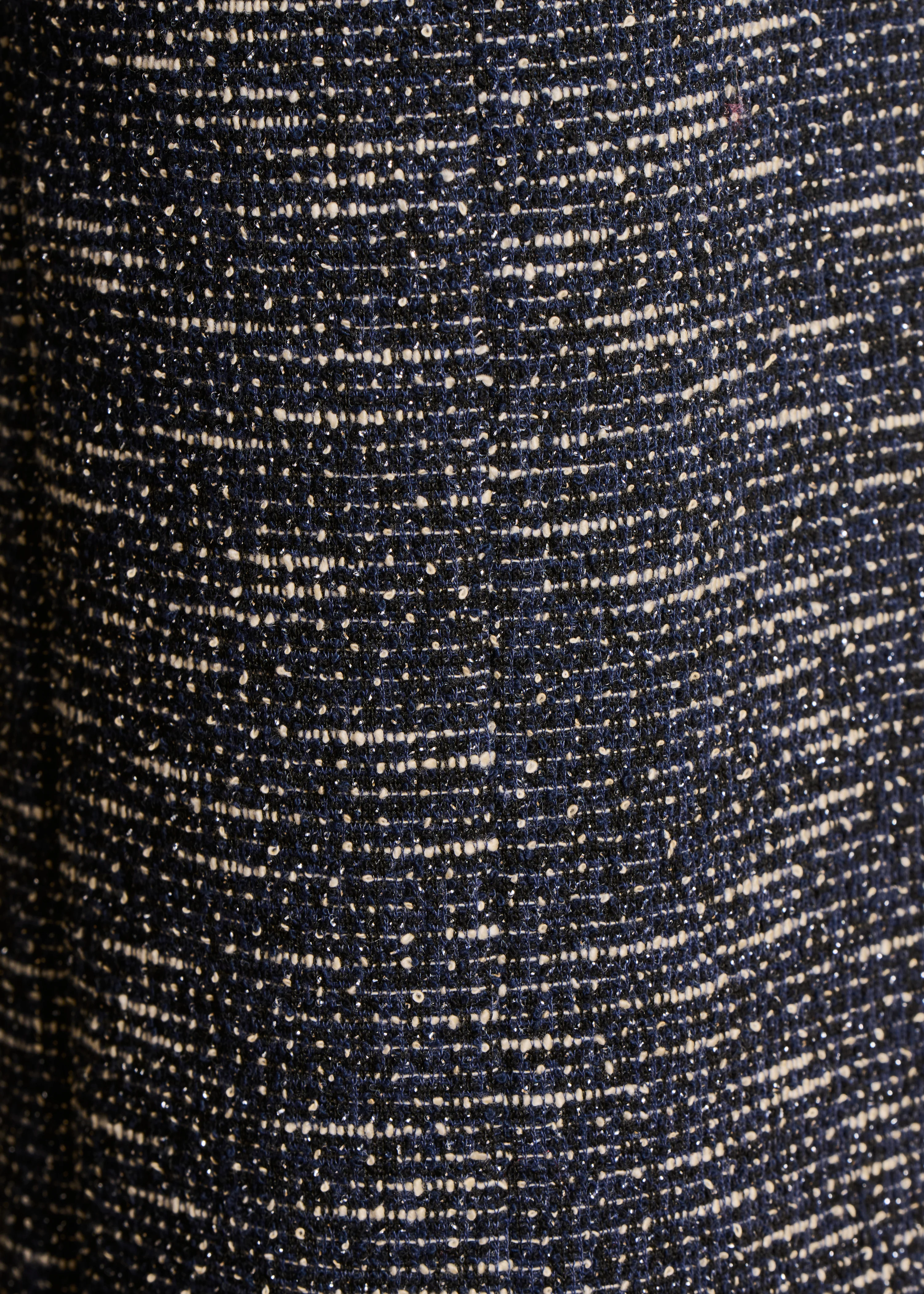 Pantalon cropped bleu marine en milano effet tweed - Image 4