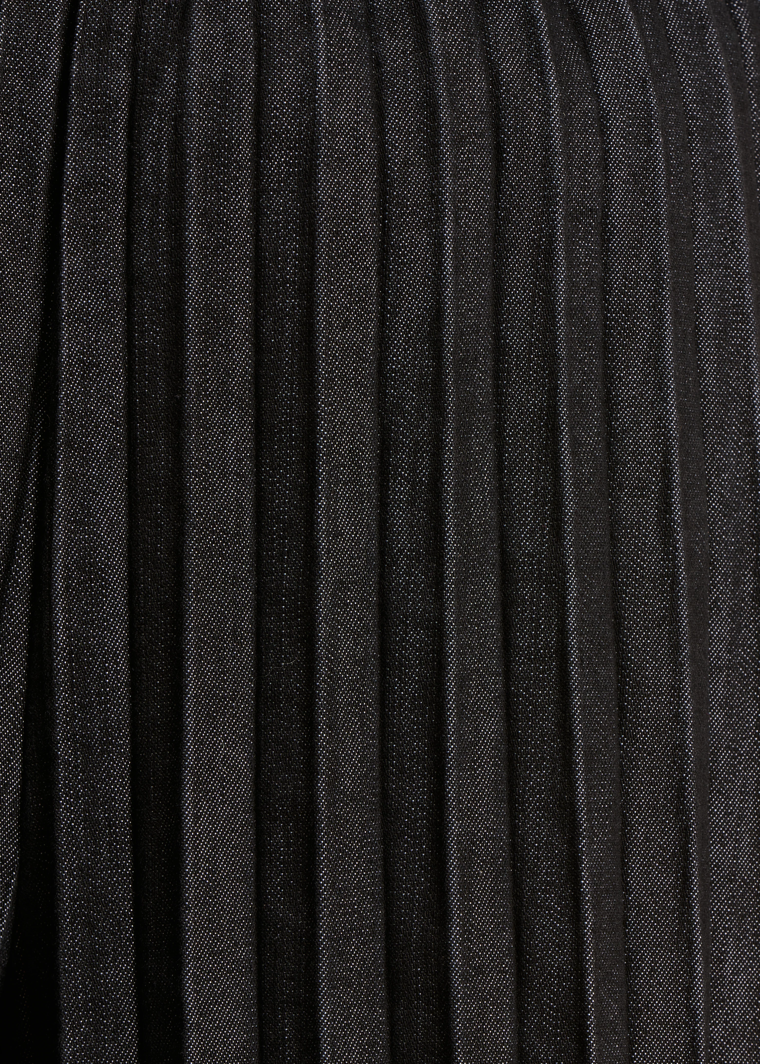 Pantalon jupe culotte en jean noir taille élastiquée - Image 4