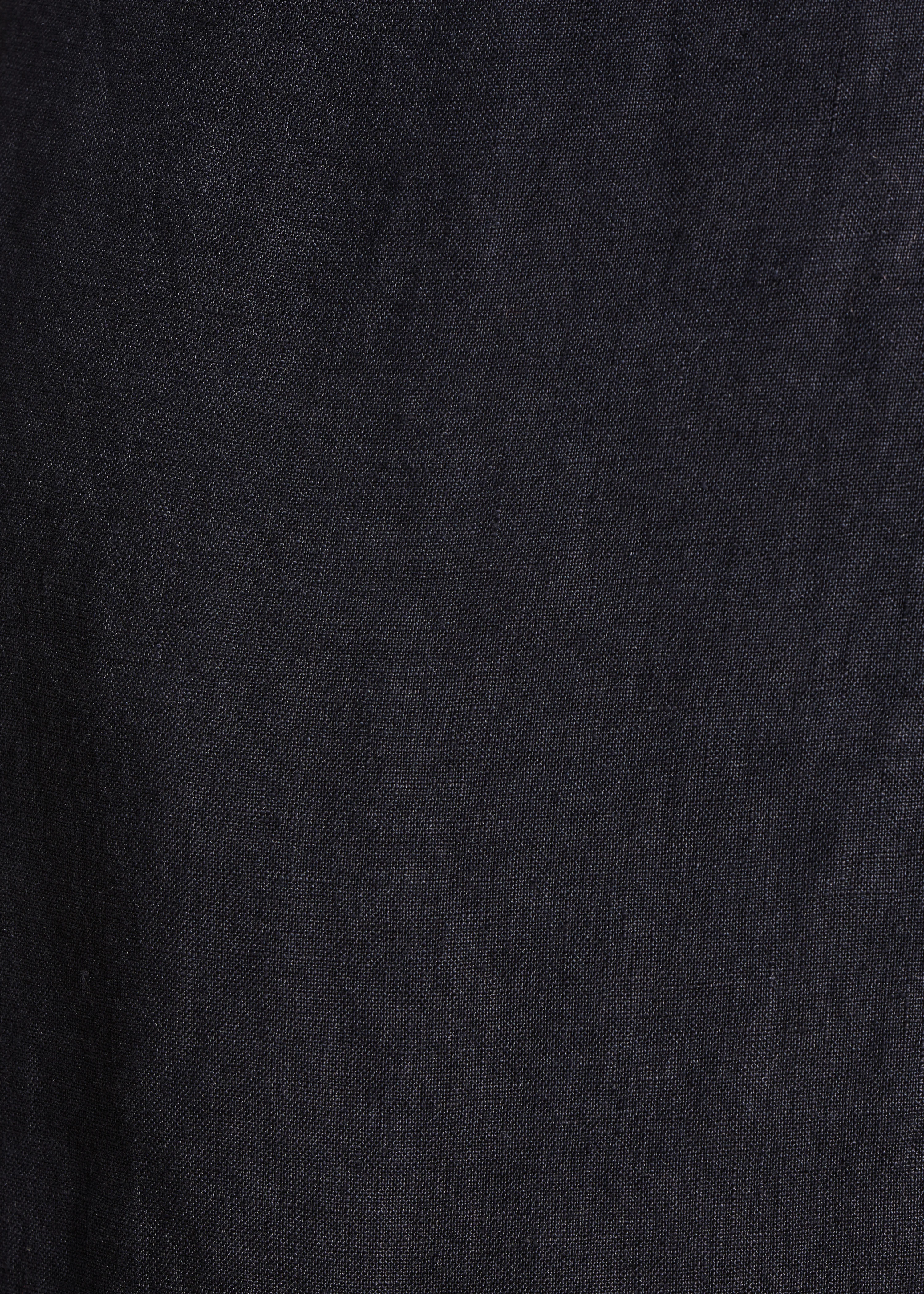 Pantalon large 7/8ème bleu foncé en lin avec pan - Image 4