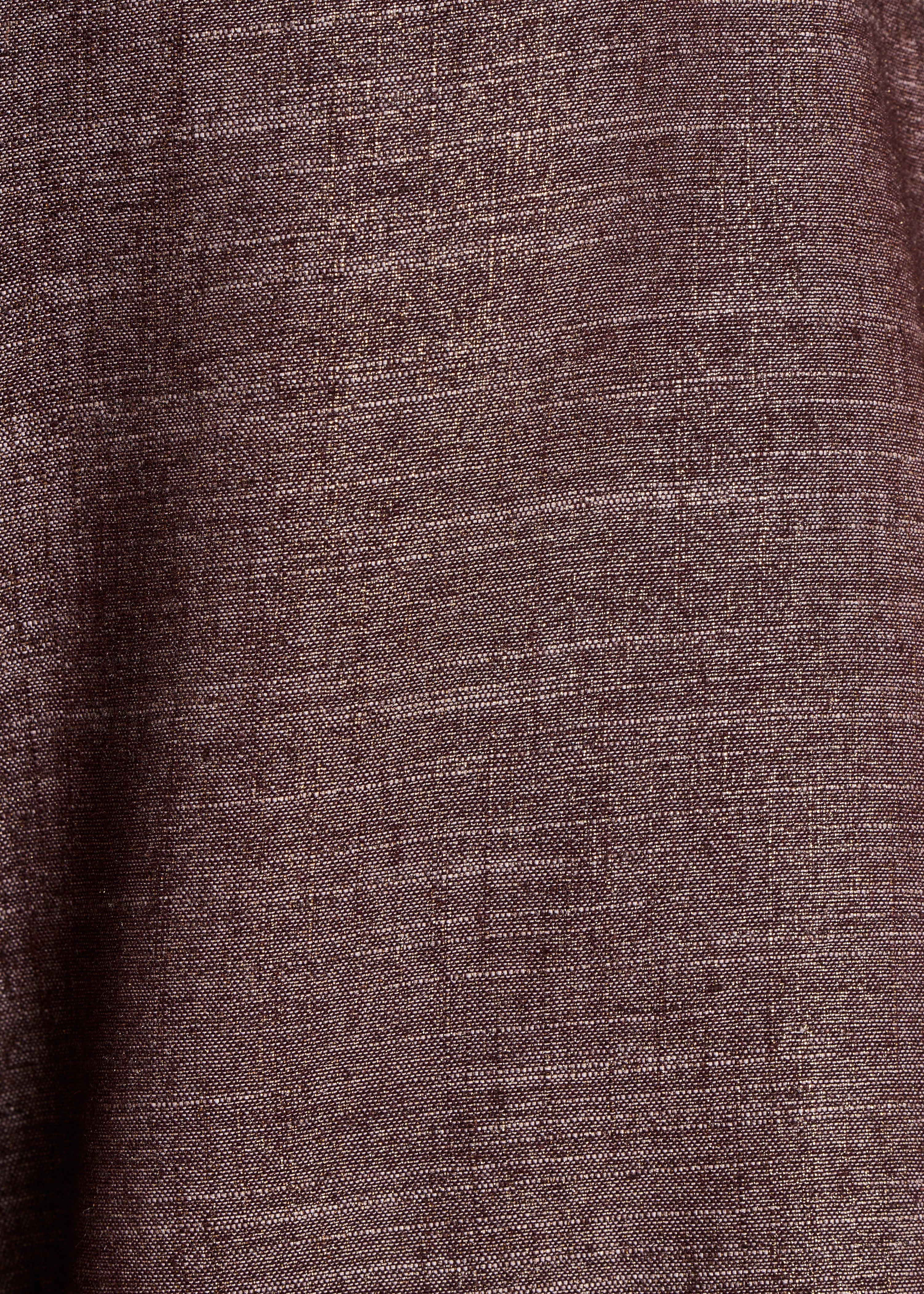 Pantalon large marron irisé avec ceinture à nouer - Image 4