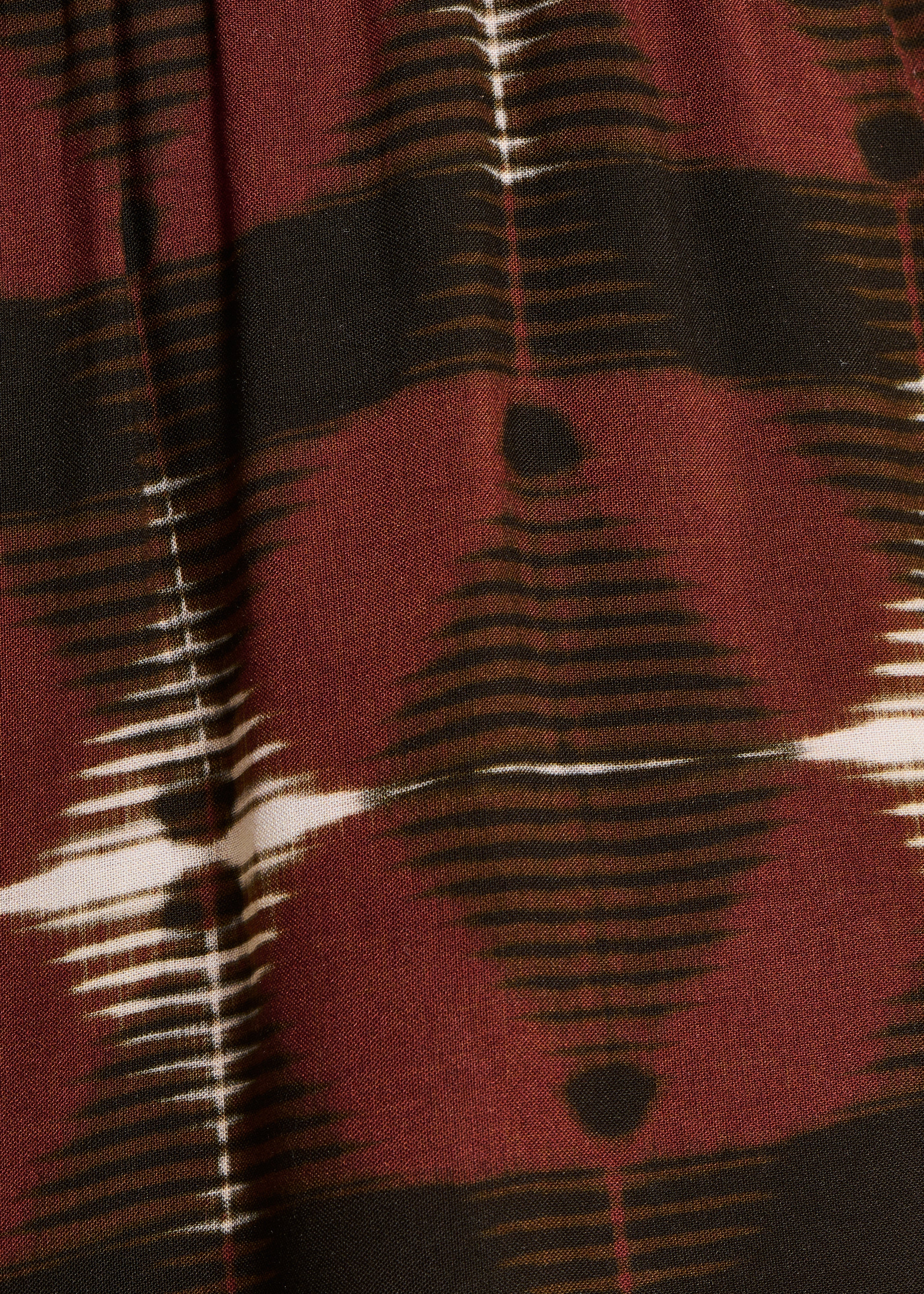 Pantalon large marron taille haute à imprimé - Image 4