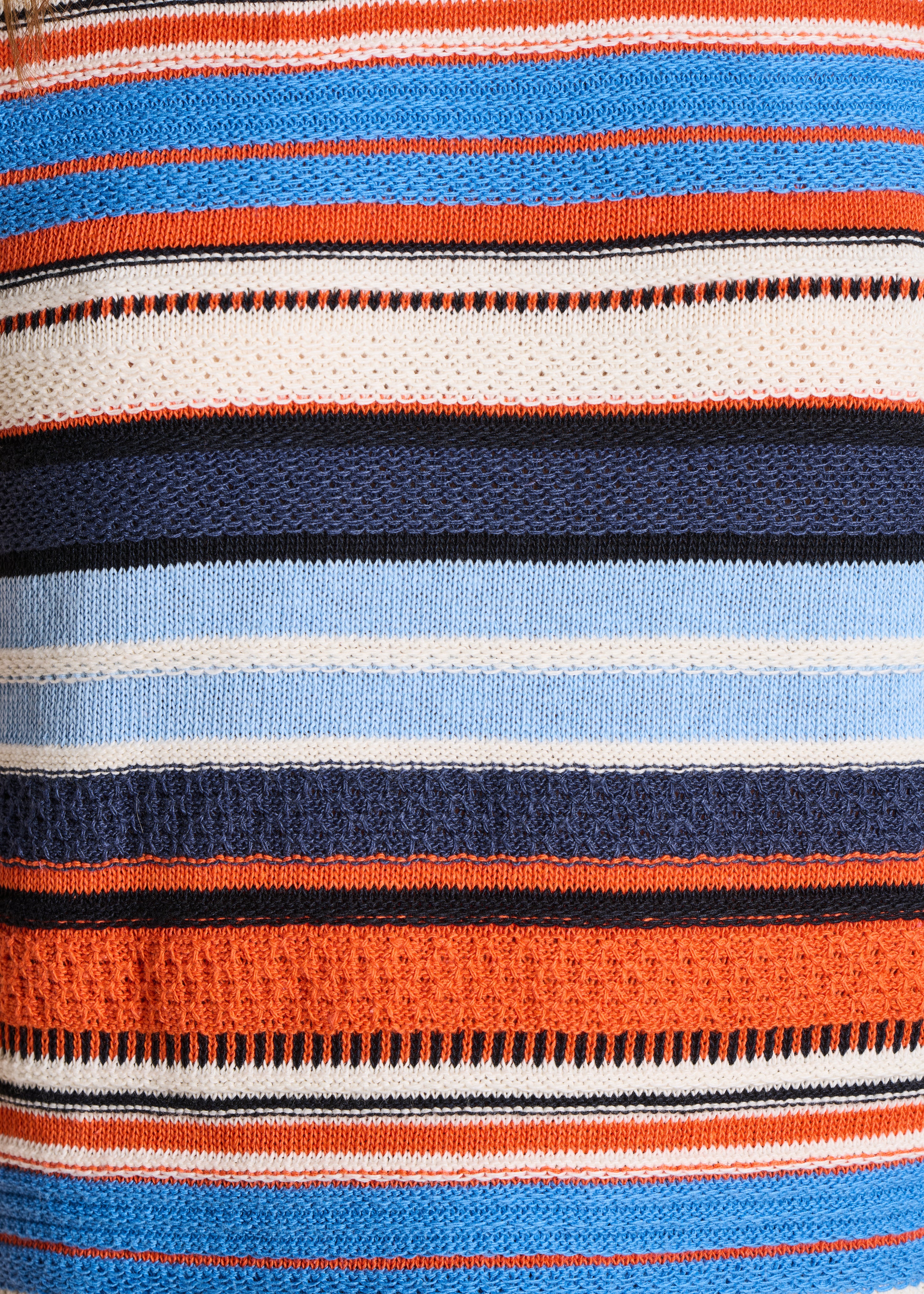 Pull à rayures multicolores bleu et orange - Image 4