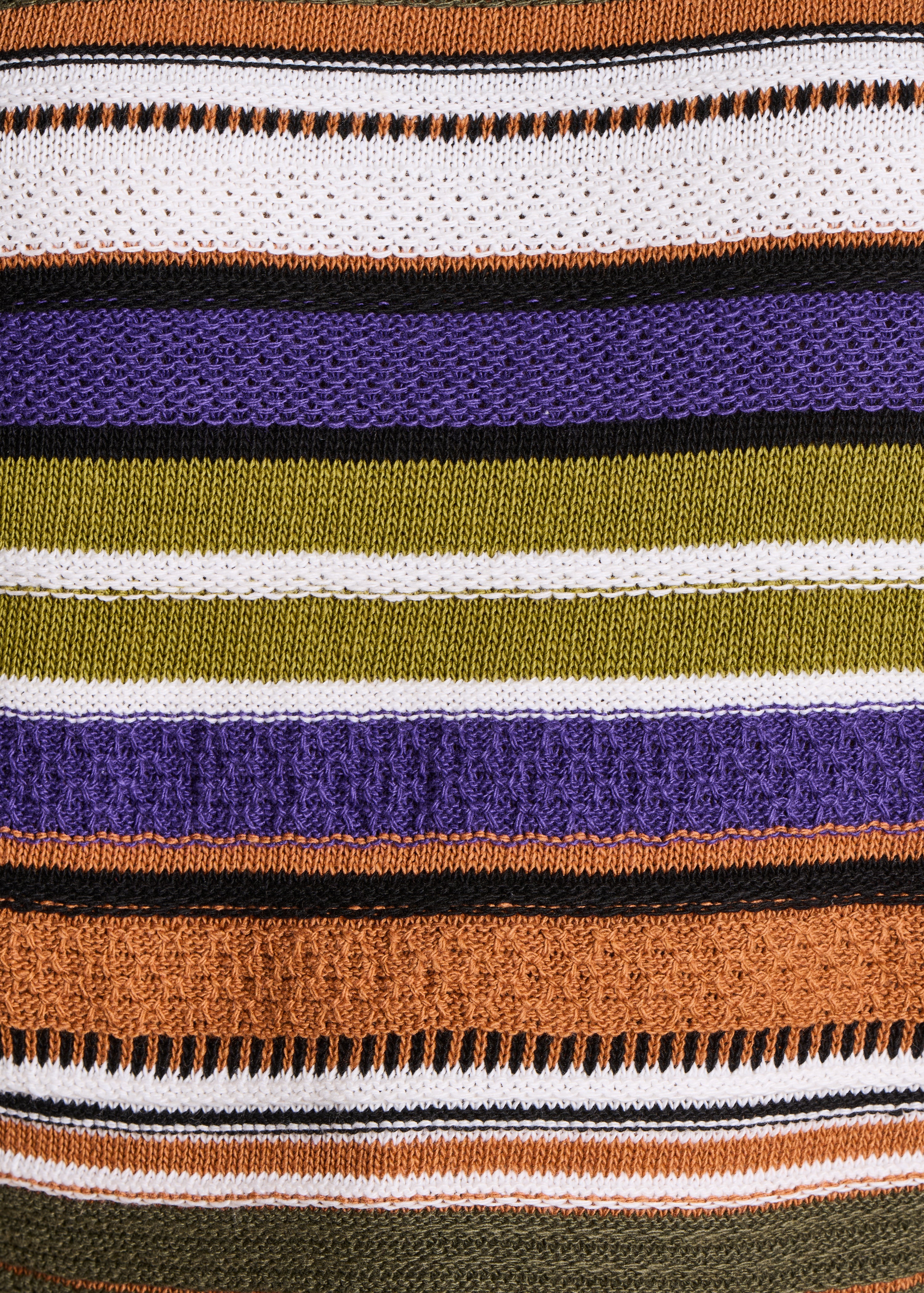 Pull à rayures multicolores kaki et camel - Image 4