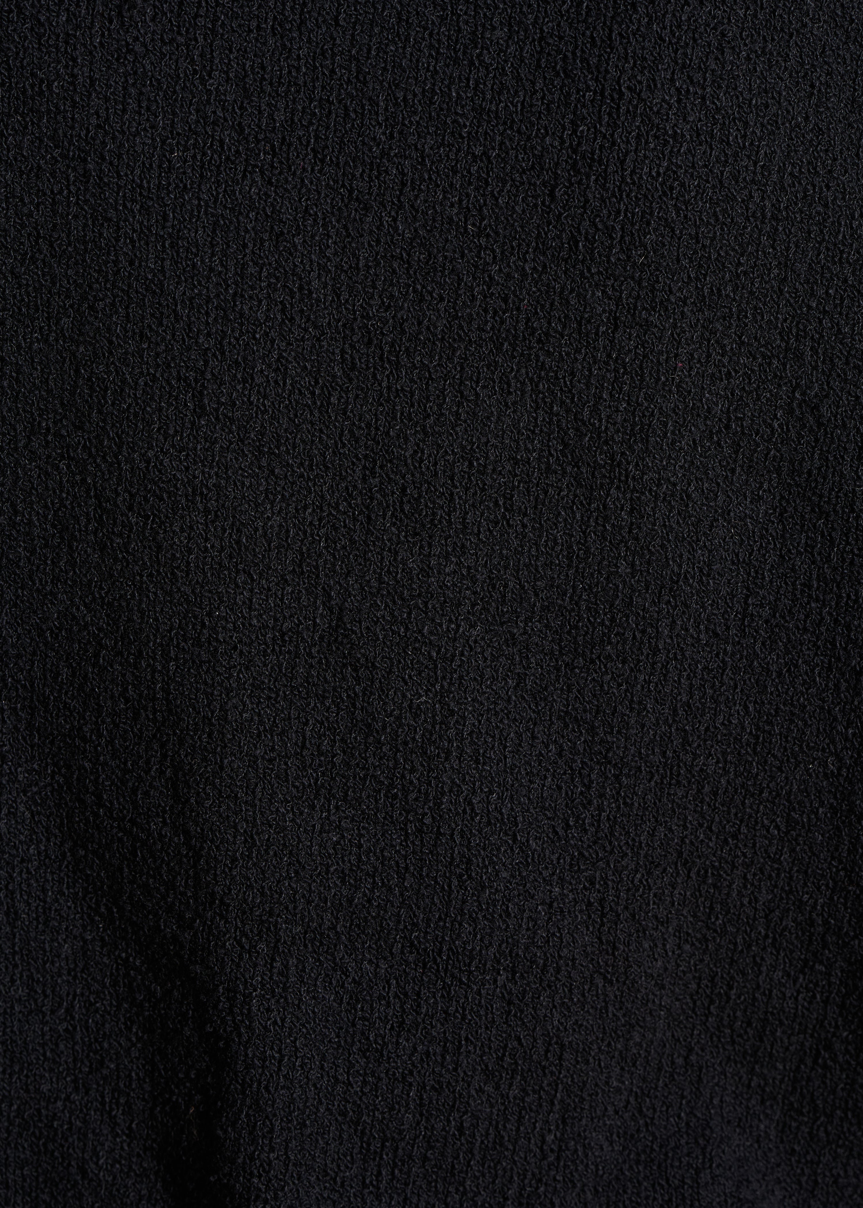 Pull ample noir en maille ajourée manches courtes - Image 4