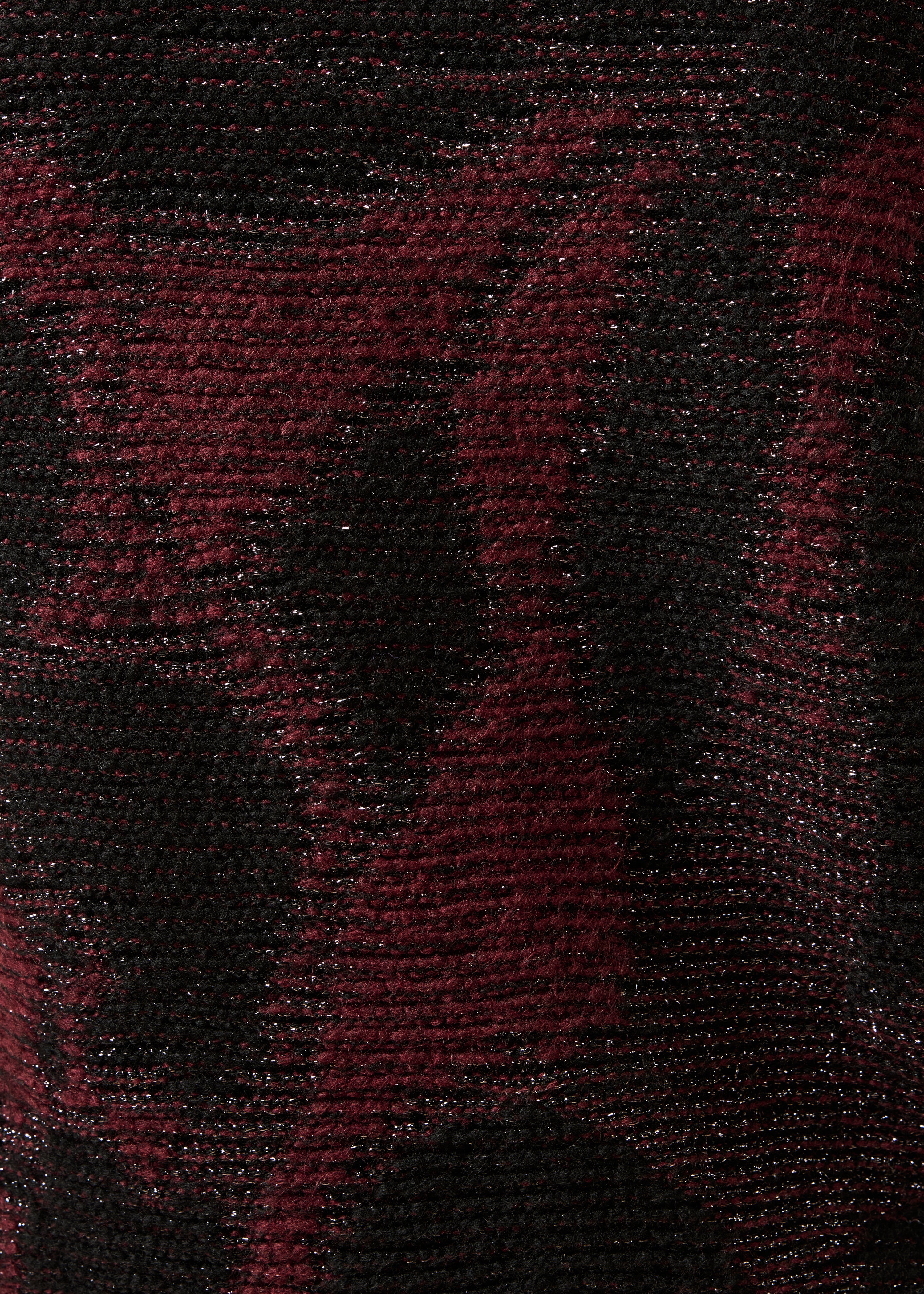 Pull bordeaux et noir manches longues en jacquard - Image 4