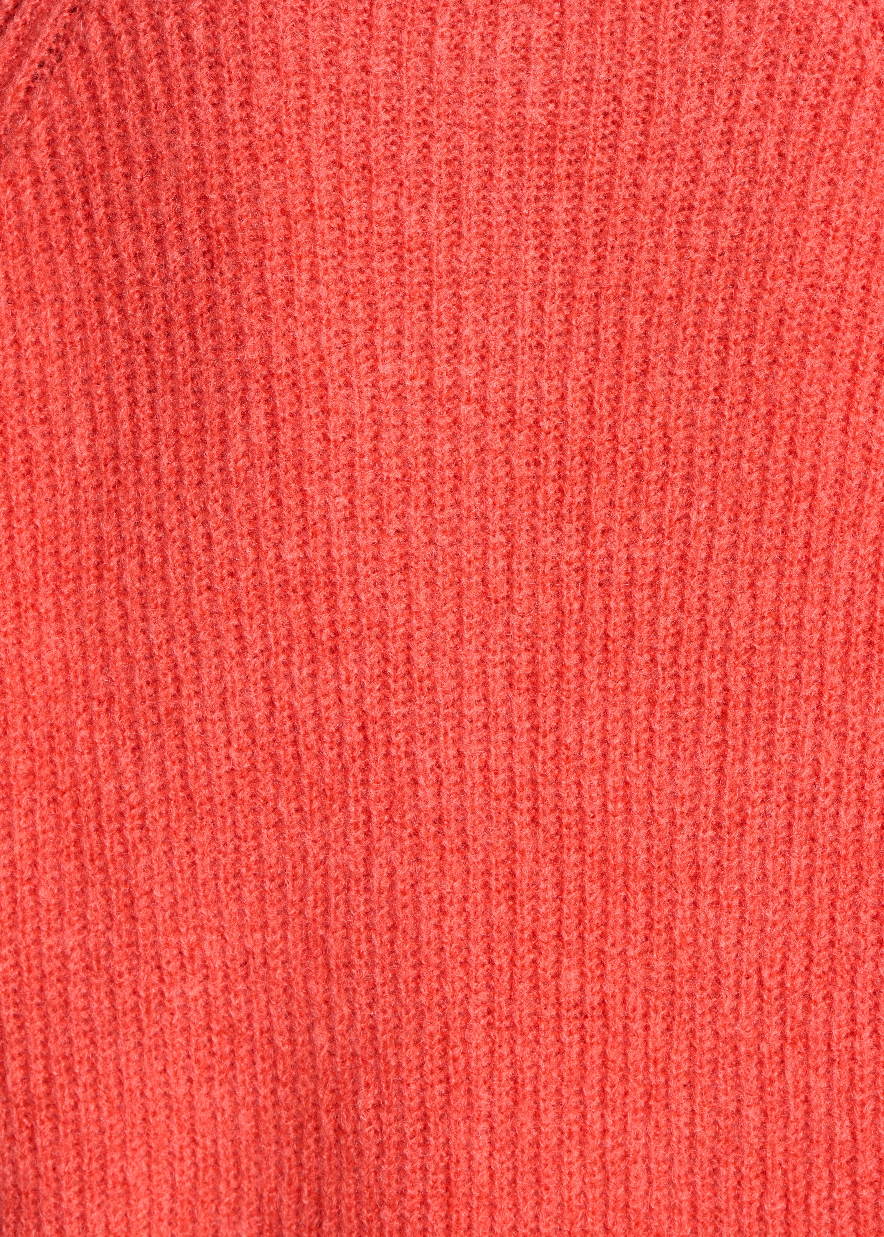 Pull corail manches longues col rond maille à côtes - Image 4