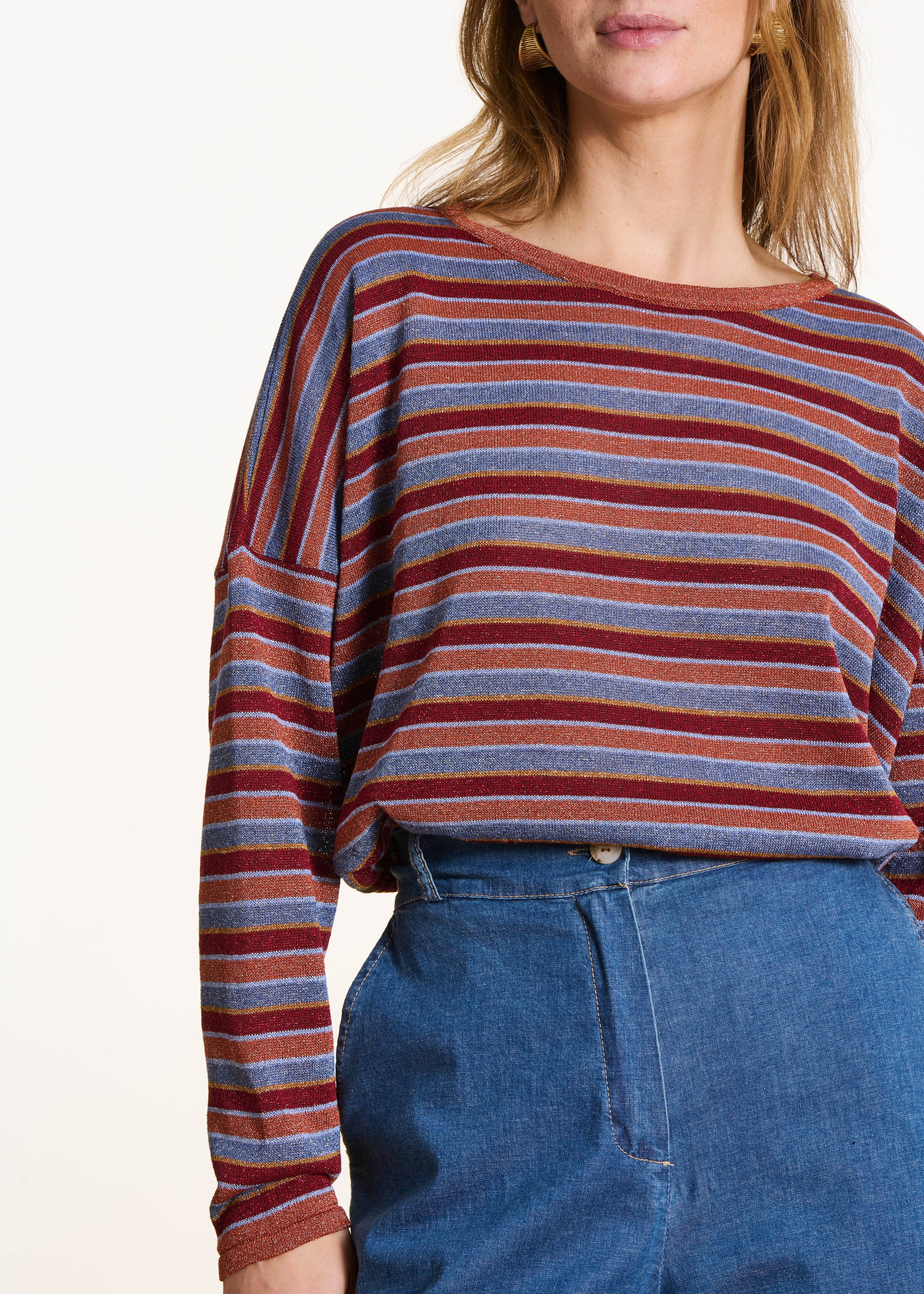 Pull en maille irisée à rayures multicolores - Image 5