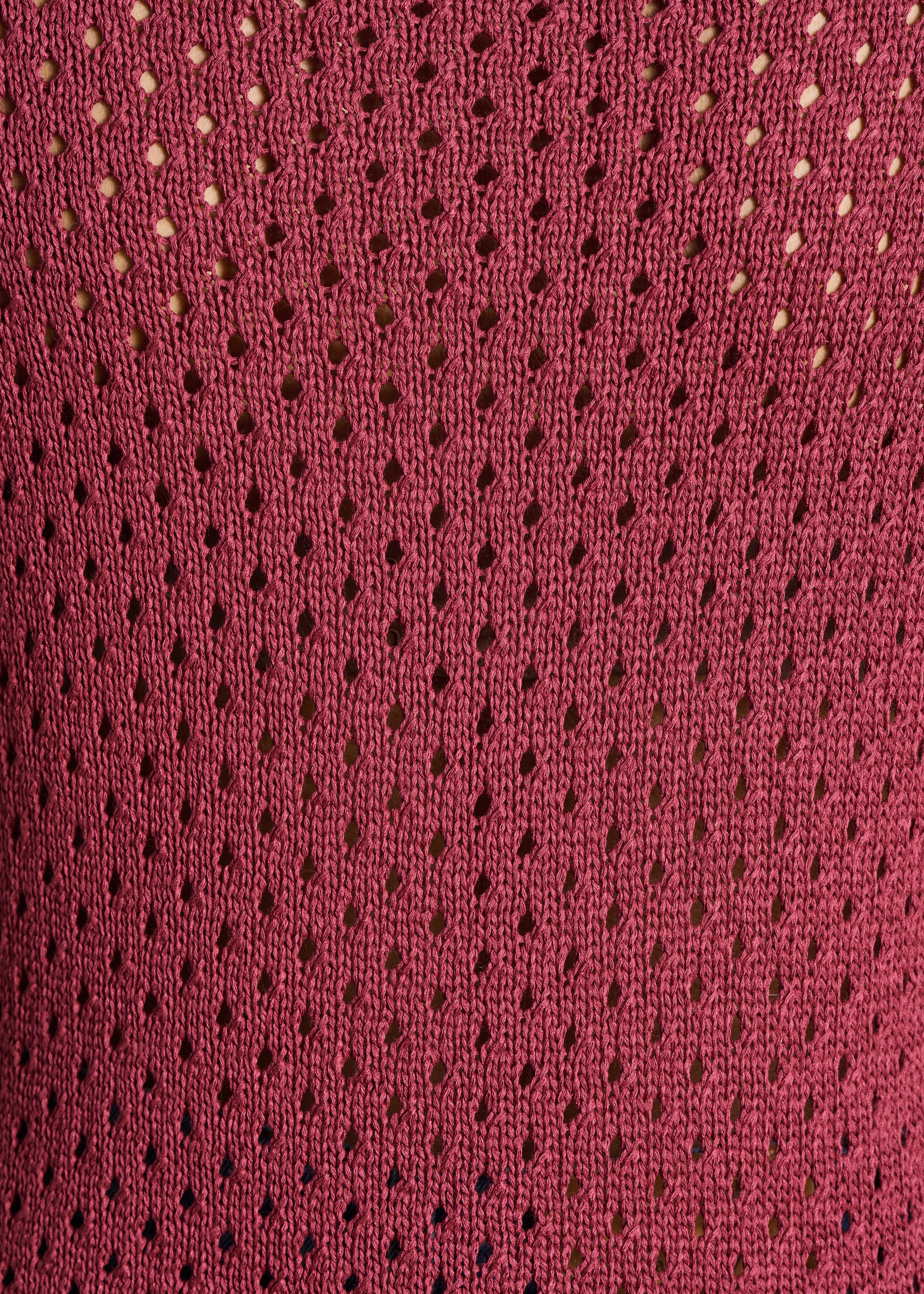 Pull sans manches bordeaux en maille crochet ajourée - Image 4