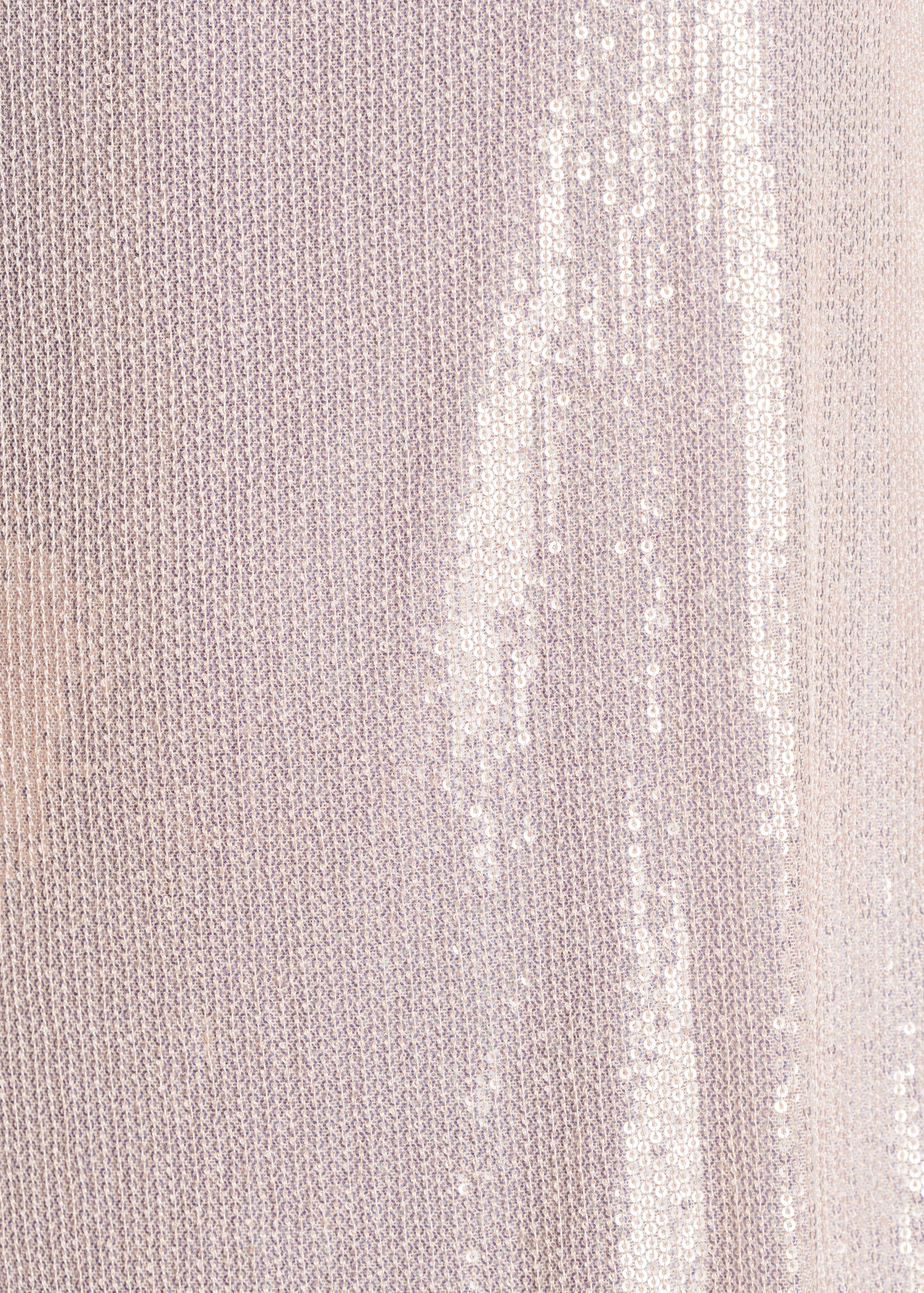 Robe courte ample sans manches beige à paillettes - Image 3