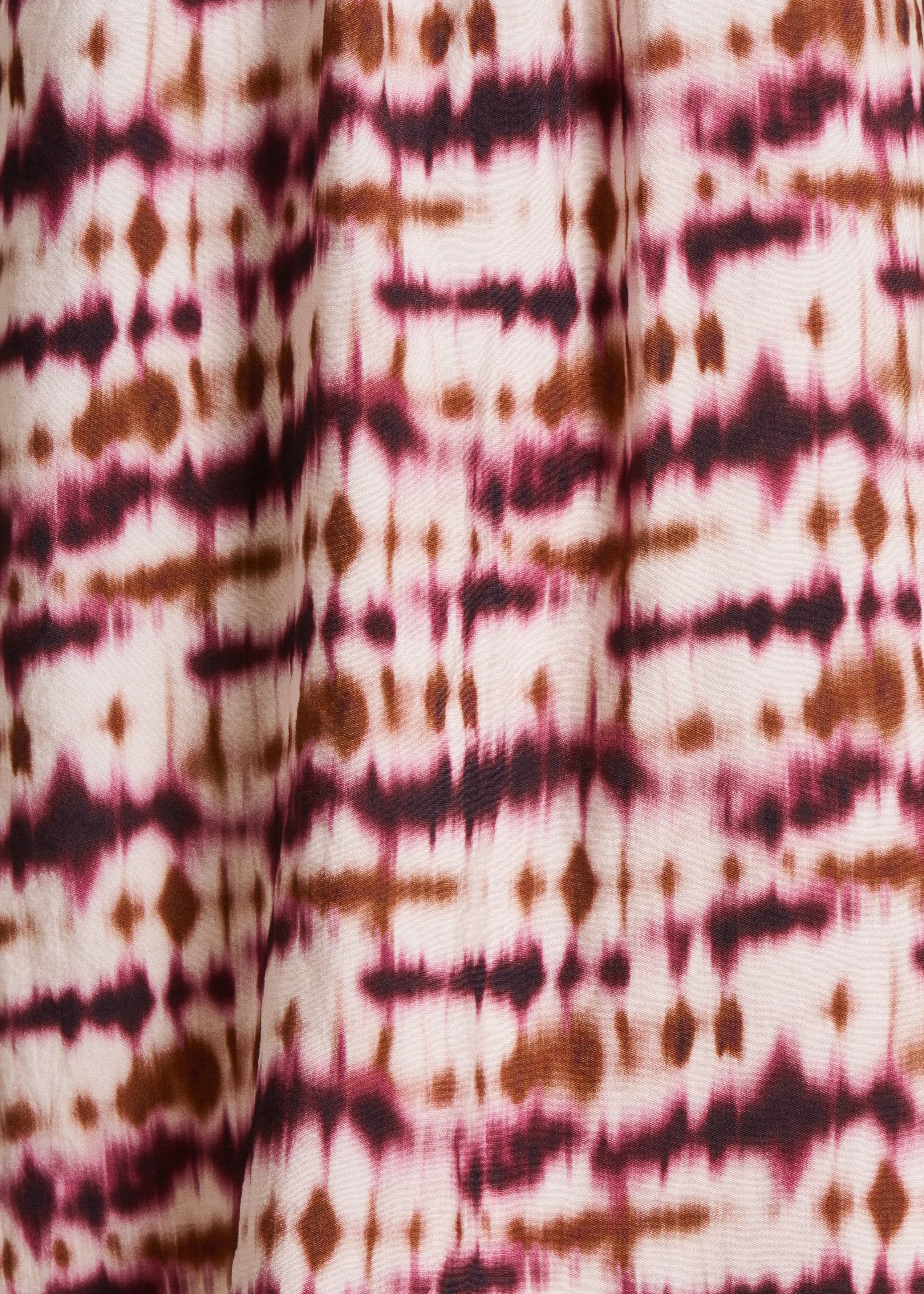 Robe courte épaules dénudées à imprimé tie & dye bordeaux - Image 5