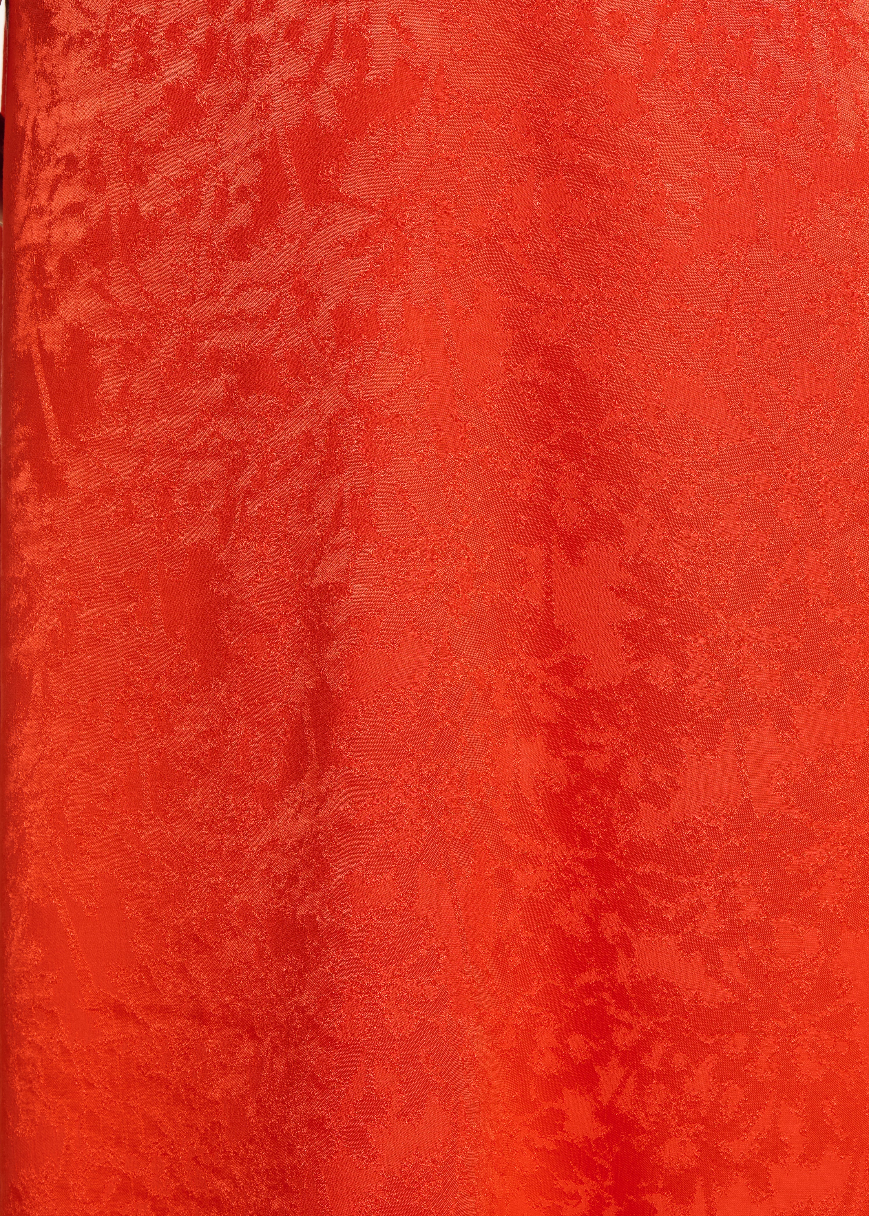 Robe longue fluide orange en jacquard - Image 4