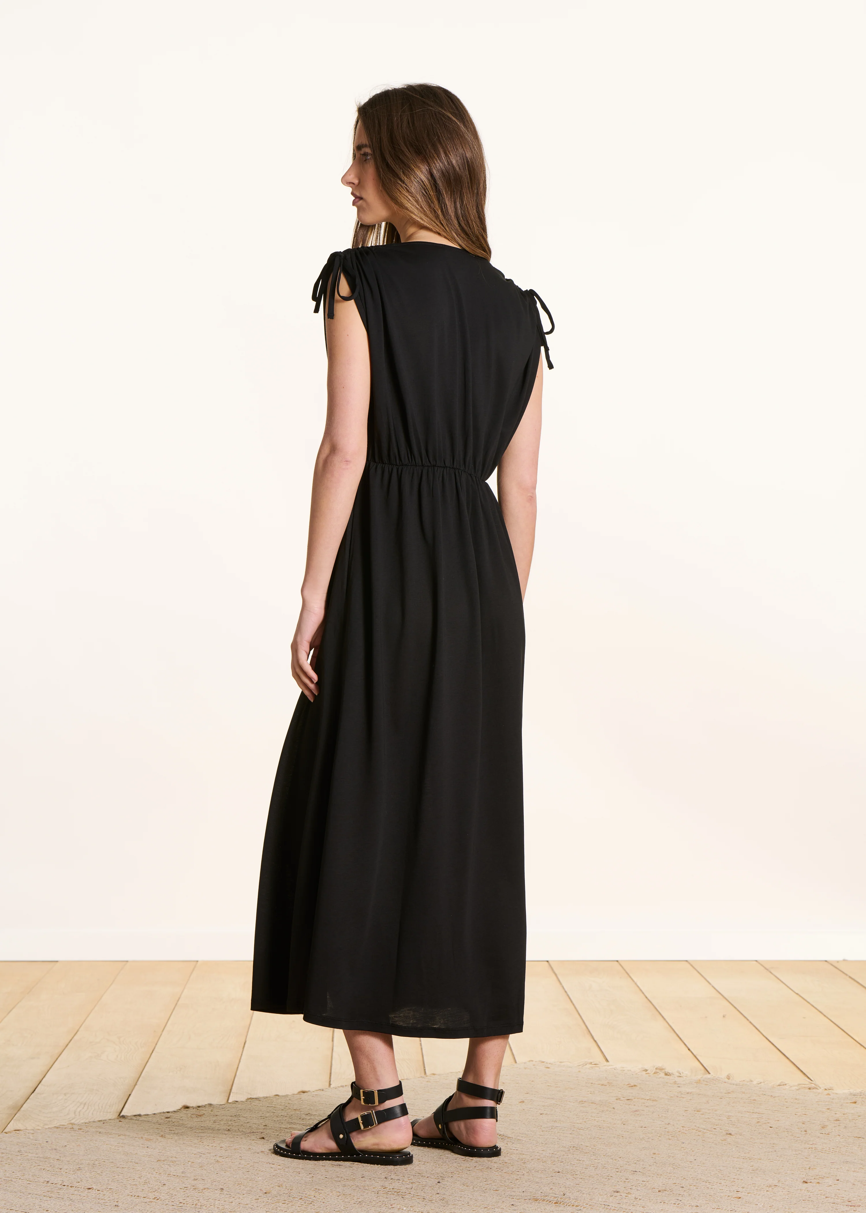Robe longue noire en lyocell - Image 4