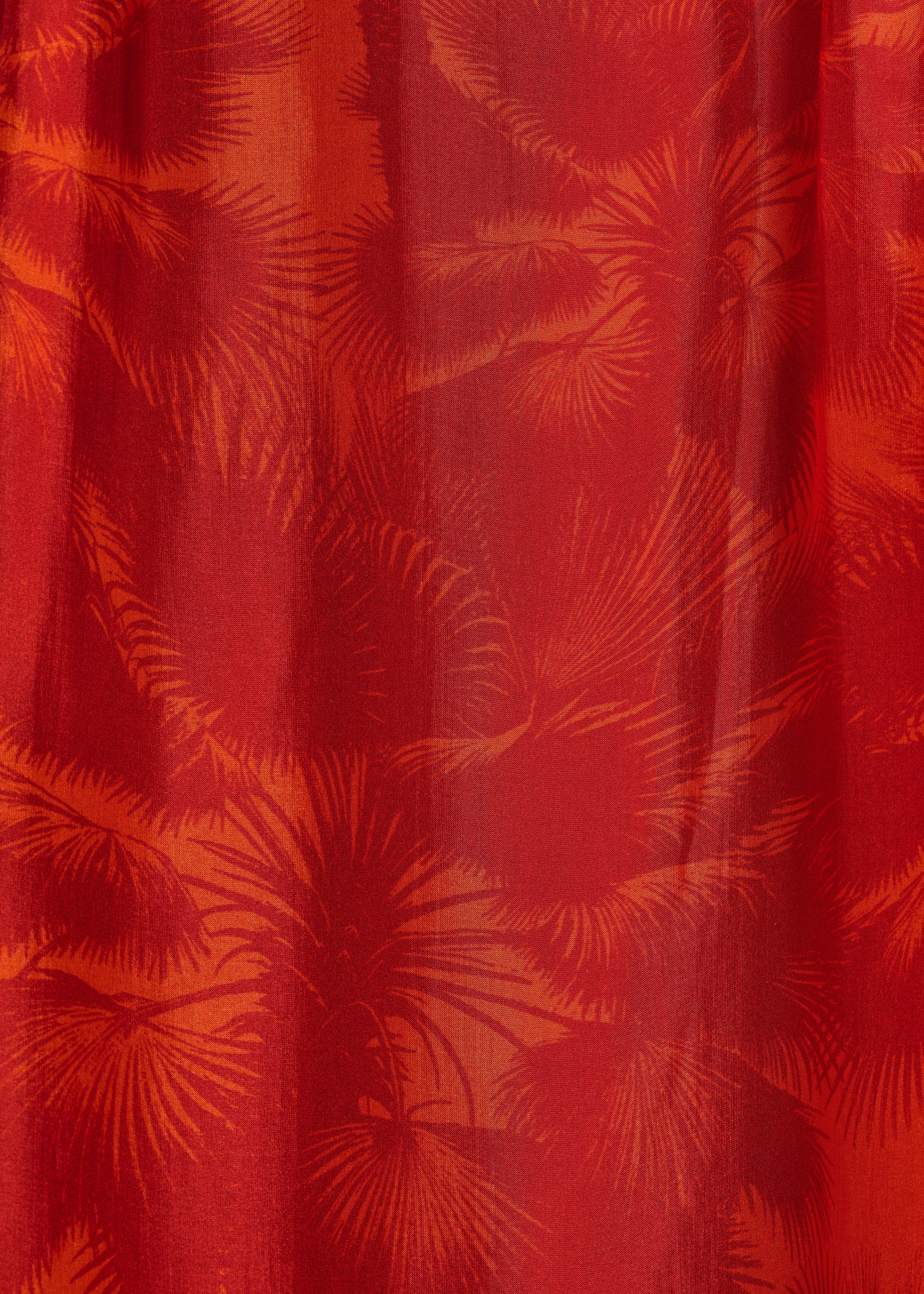 Robe longue orange en voile à imprimé fleuri - Image 3