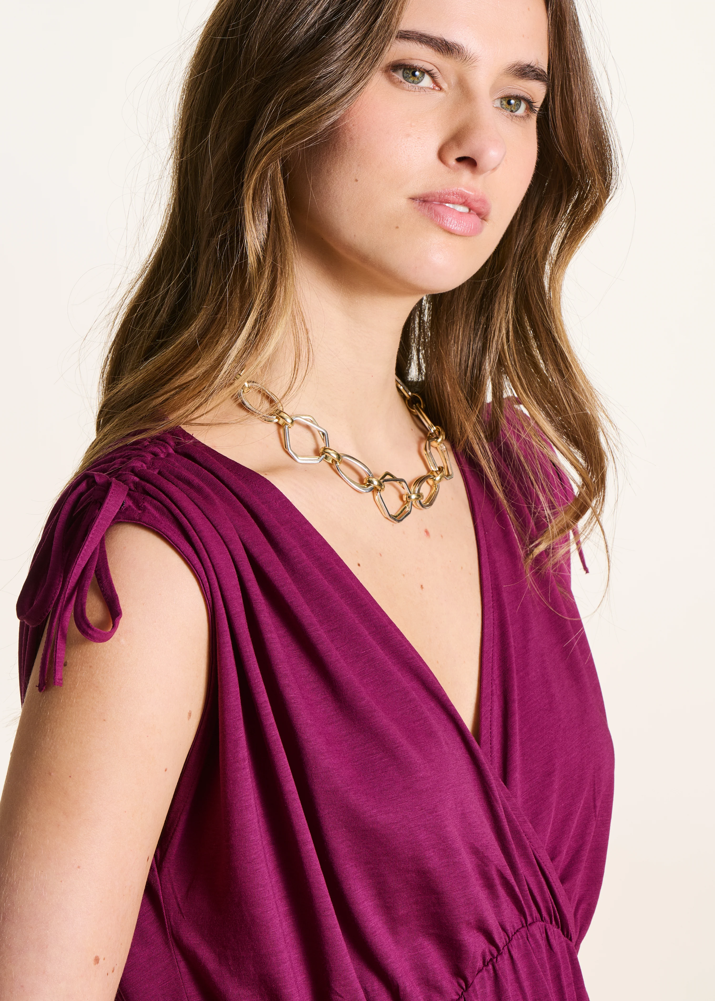 Robe longue violette en lyocell - Image 4