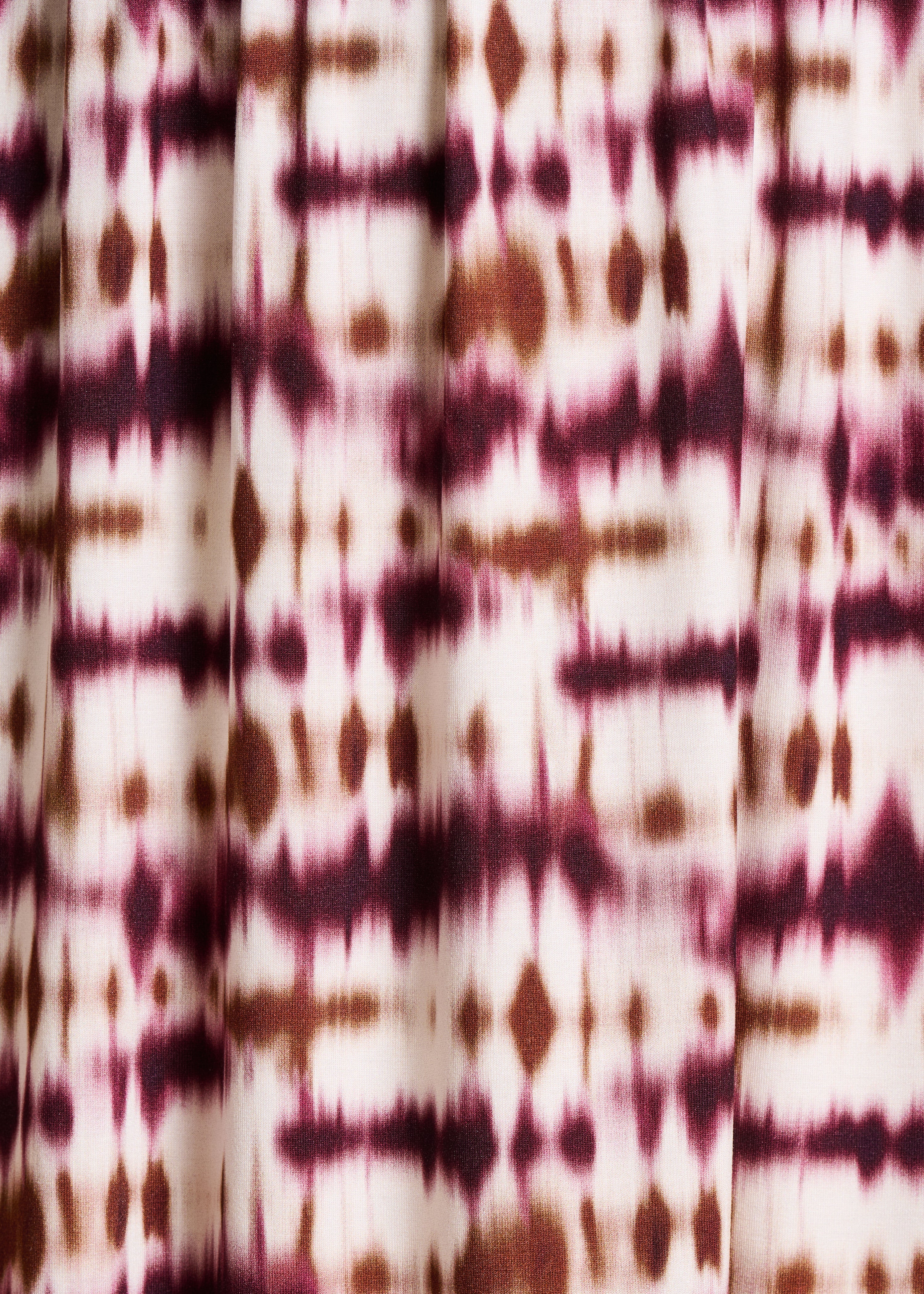 Robe midi col V à imprimé tie & dye bordeaux - Image 3