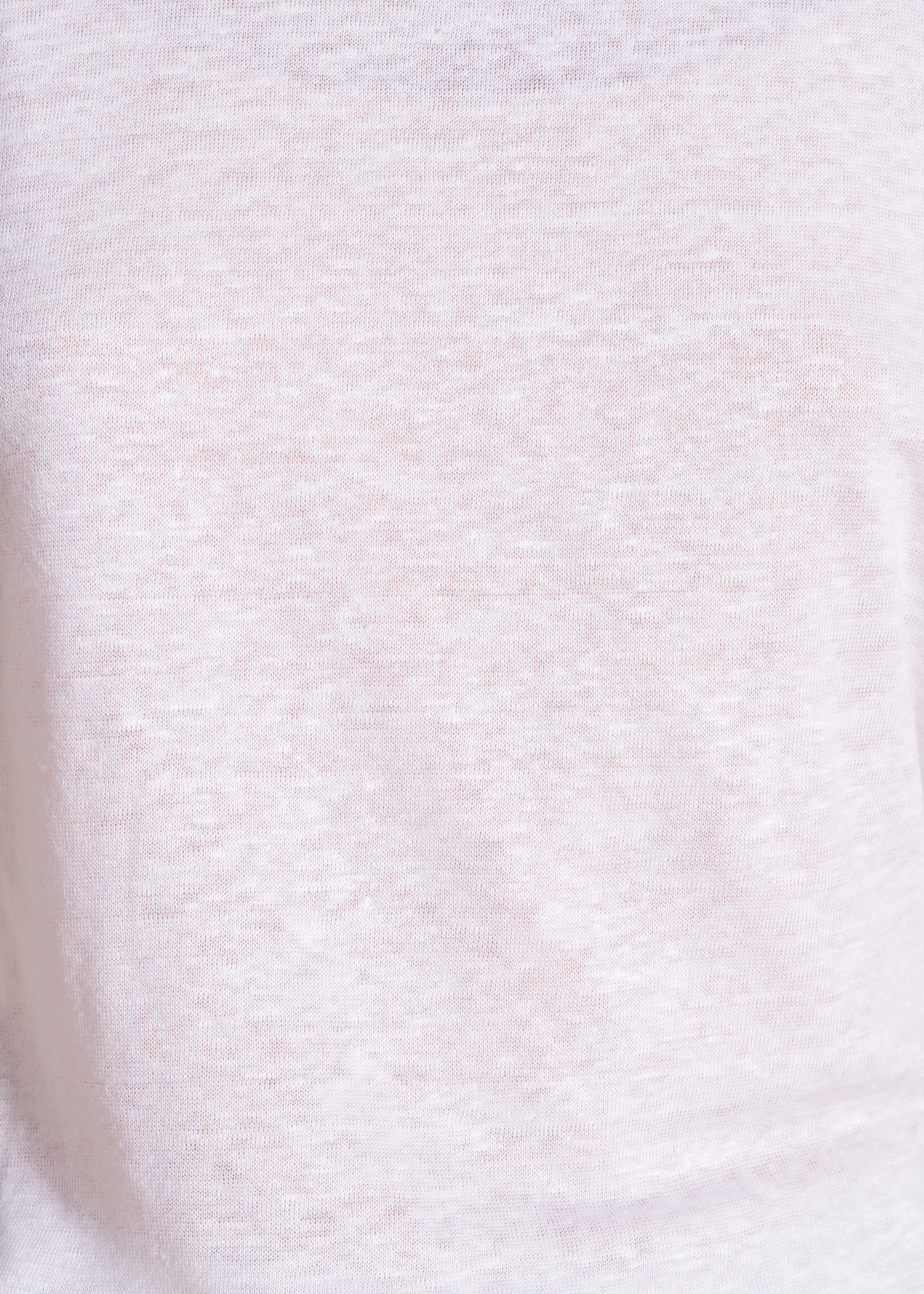 T-shirt blanc en lin manches courtes - Image 4