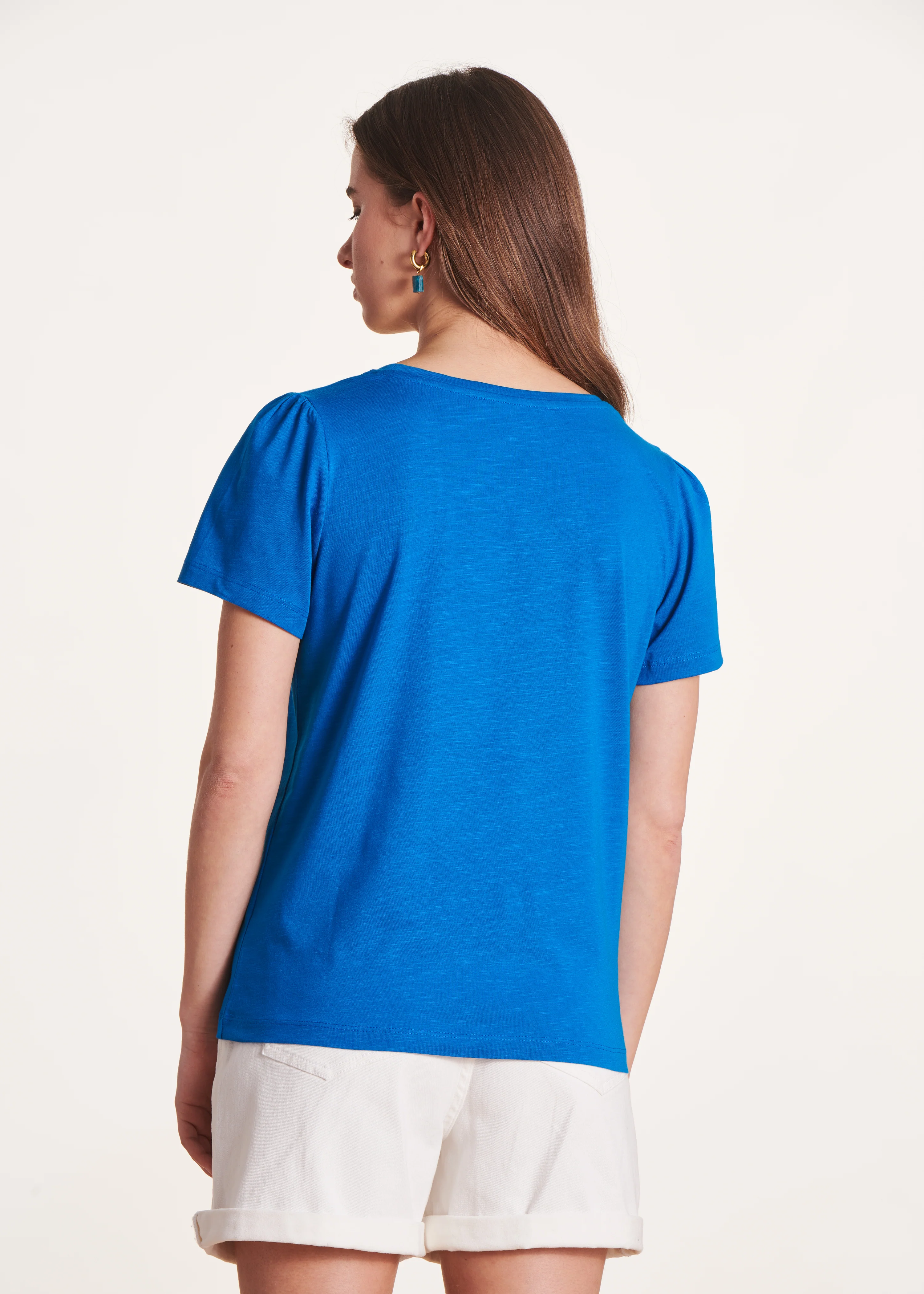 T-shirt bleu à manches courtes en modal - Image 3