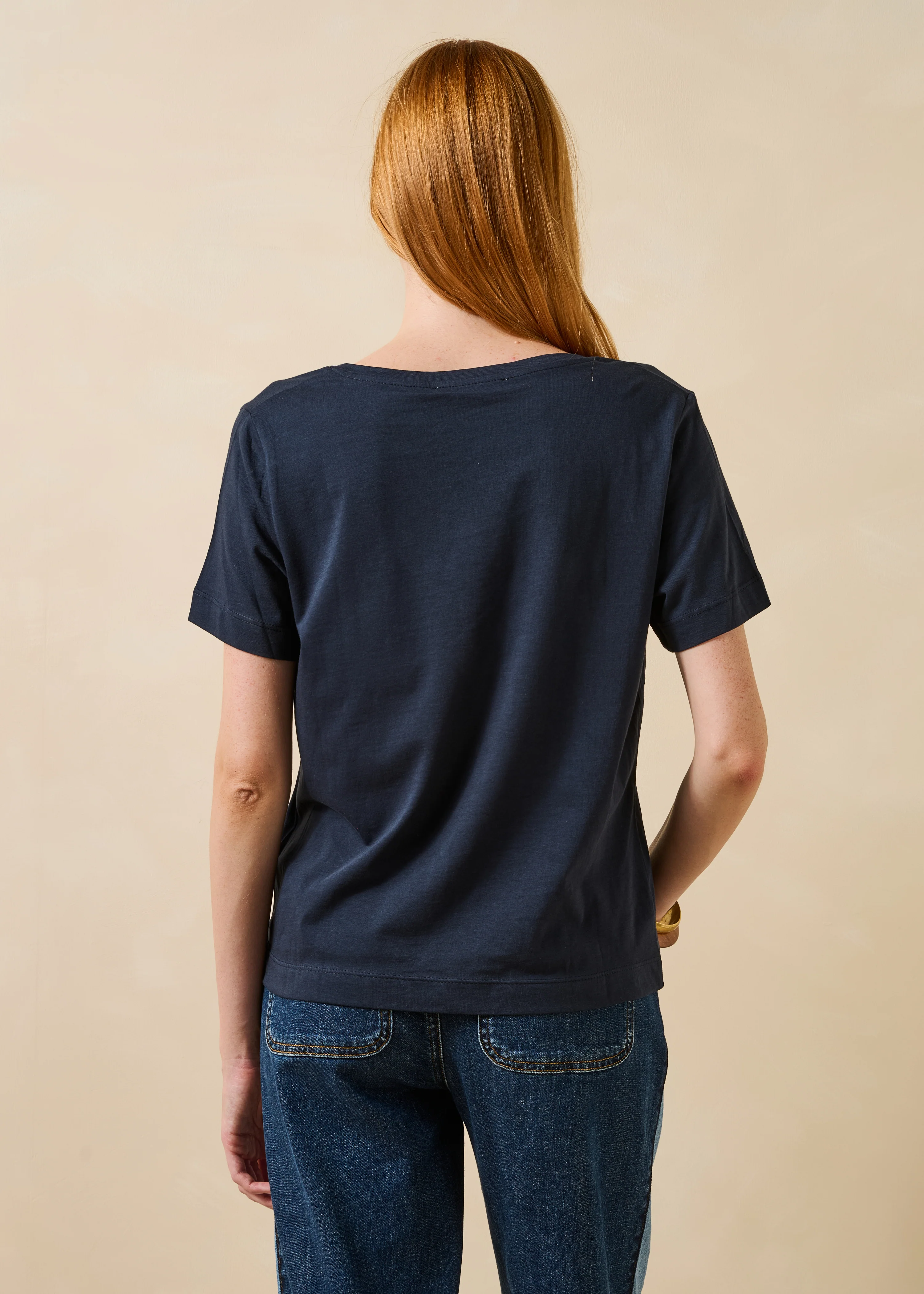 T-shirt oversize foncé marine manches courtes - Image 3