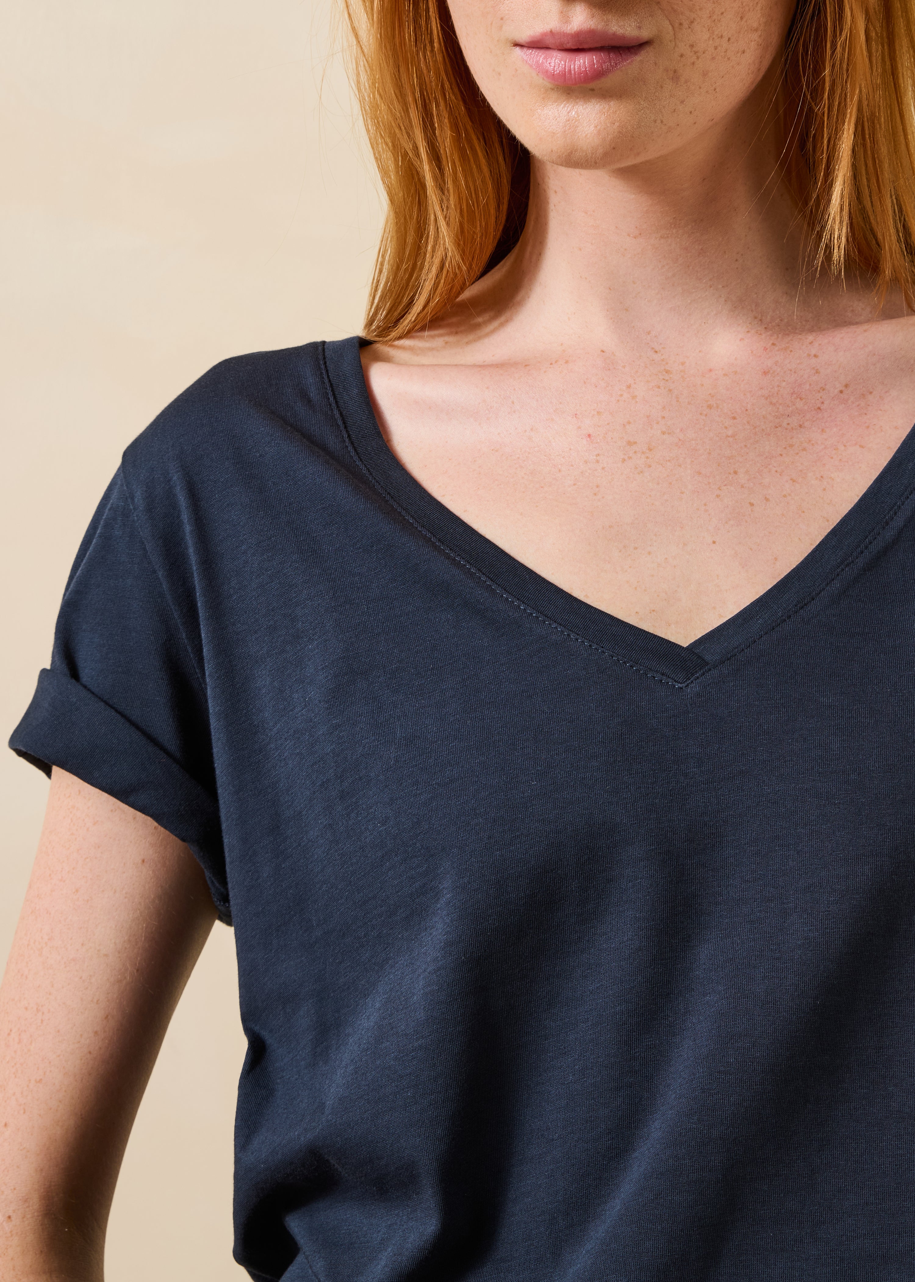 T-shirt oversize foncé marine manches courtes - Image 5