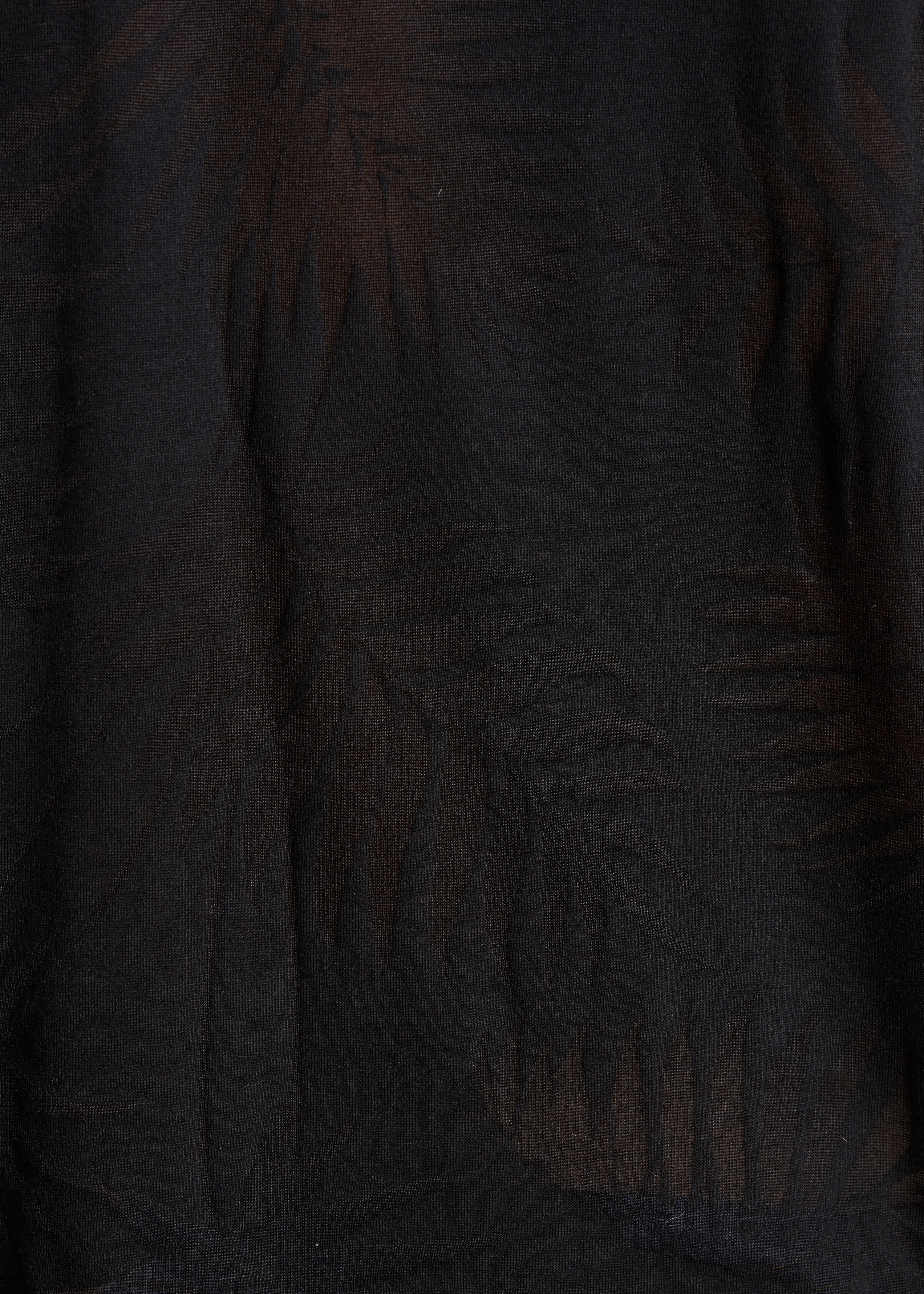 T-shirt noir droit col V manches courtes - Image 3