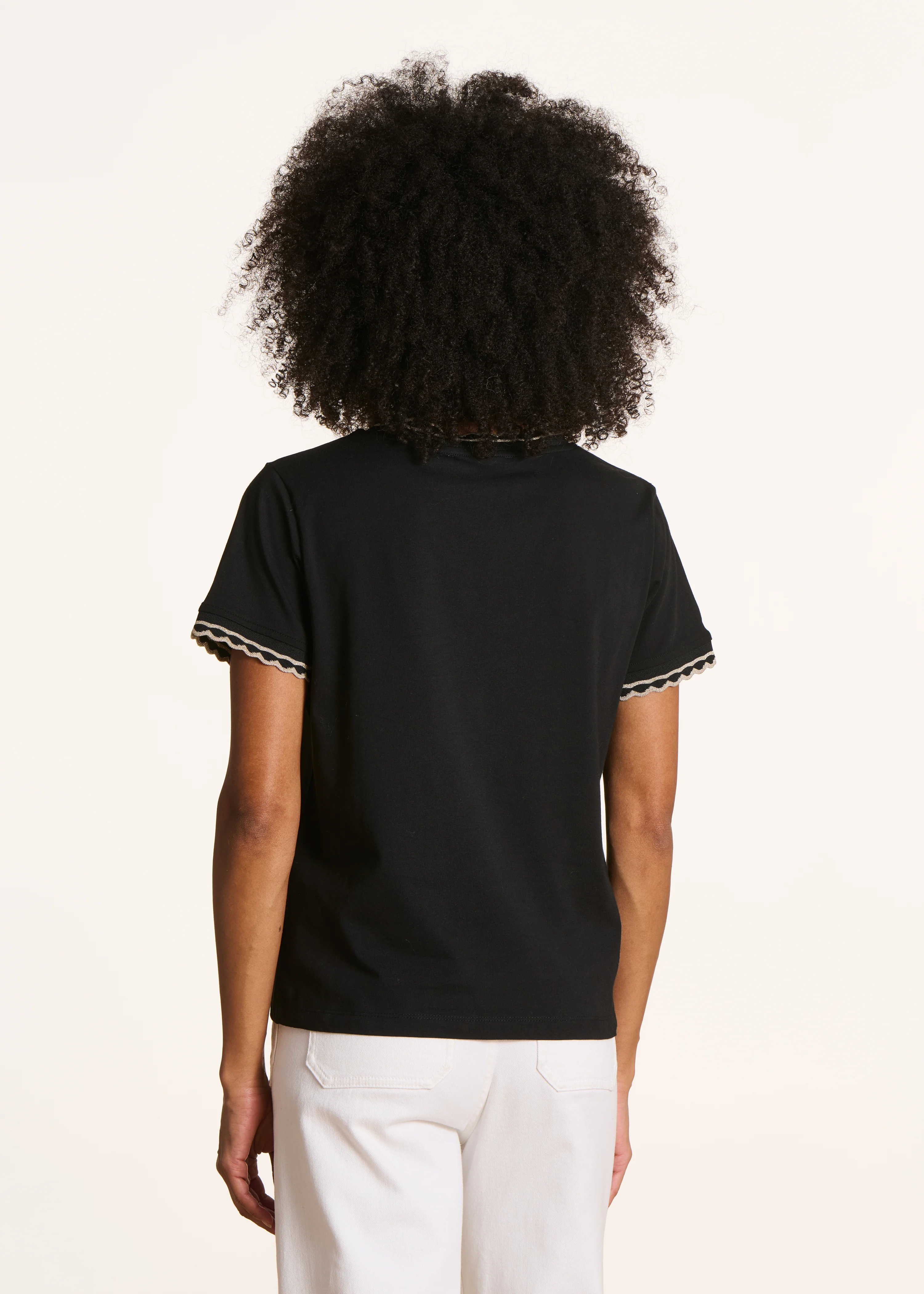 T-shirt noir en coton biologique manches courtes - Image 3