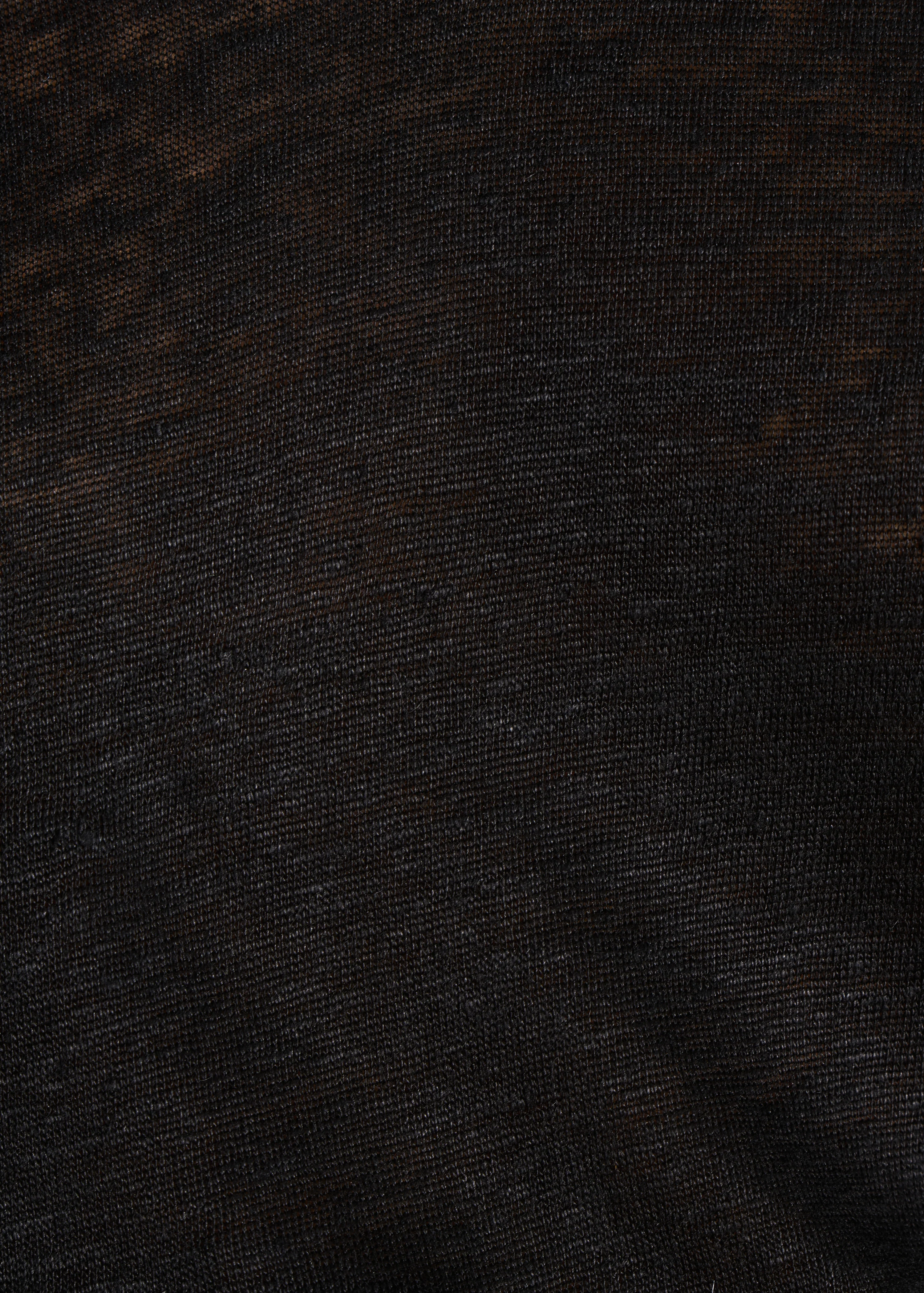 T-shirt noir en lin manches courtes - Image 4