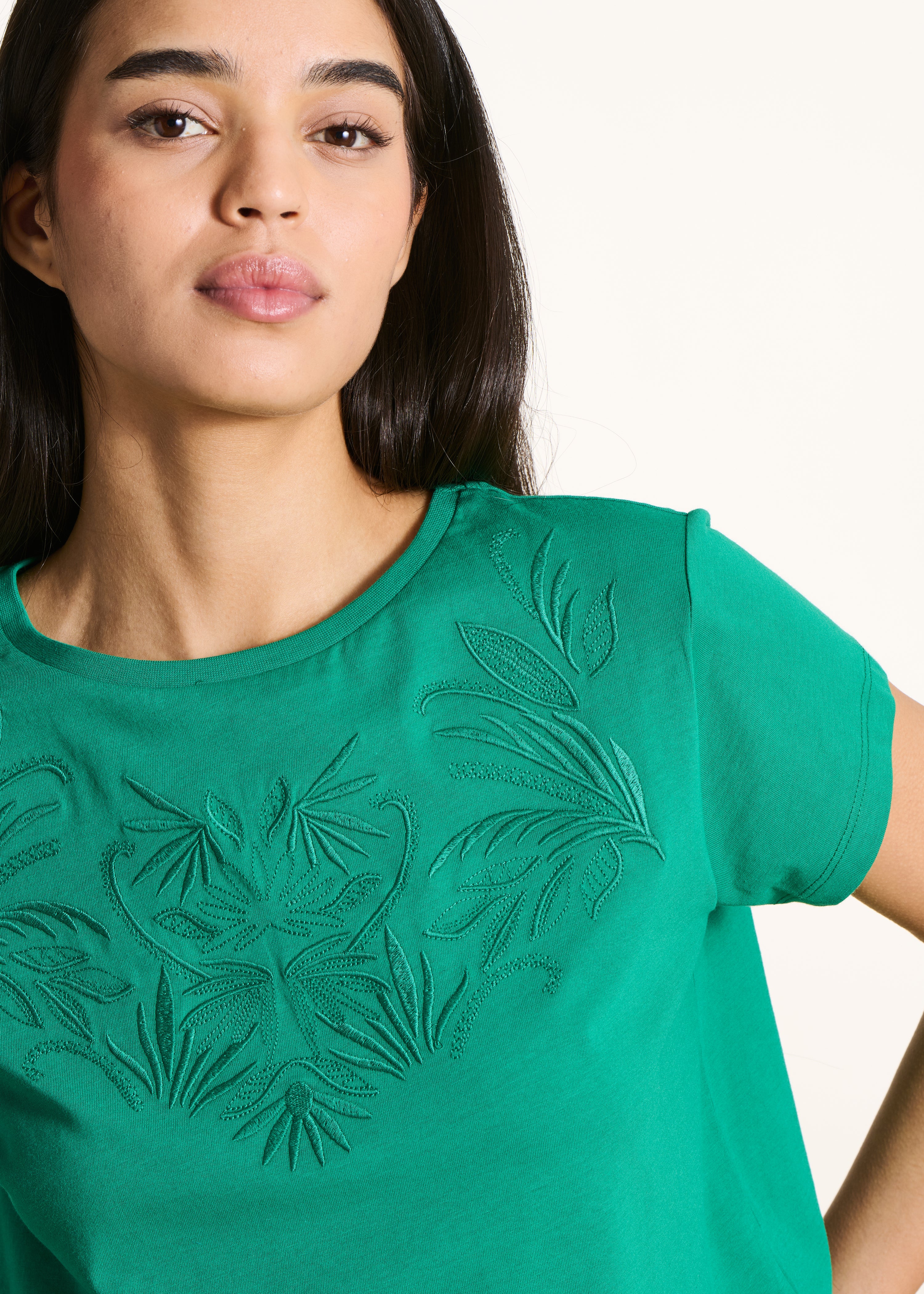 T-shirt oversize vert en coton biologique manches courtes - Image 5