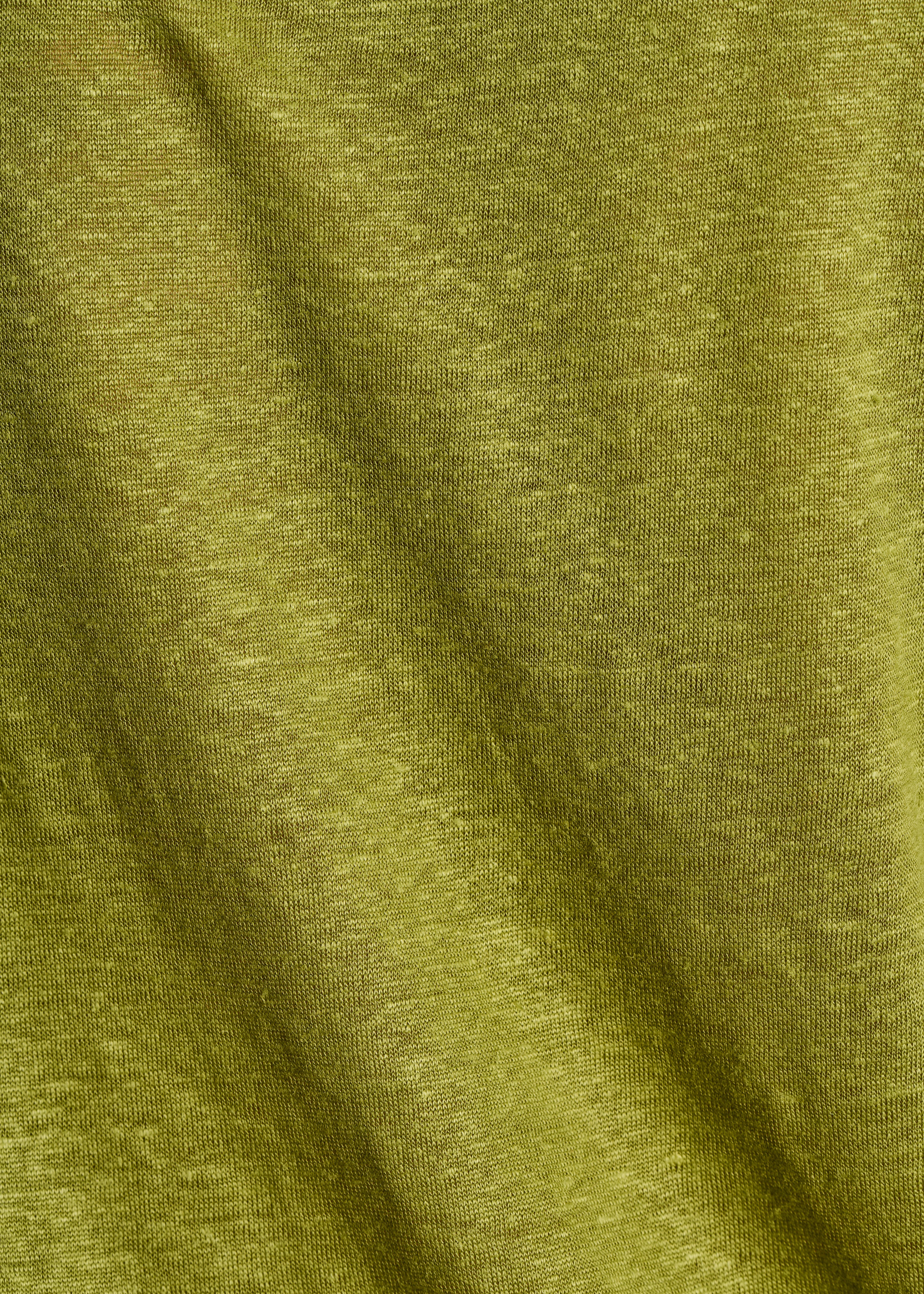 T-shirt vert olive en lin manches courtes - Image 4