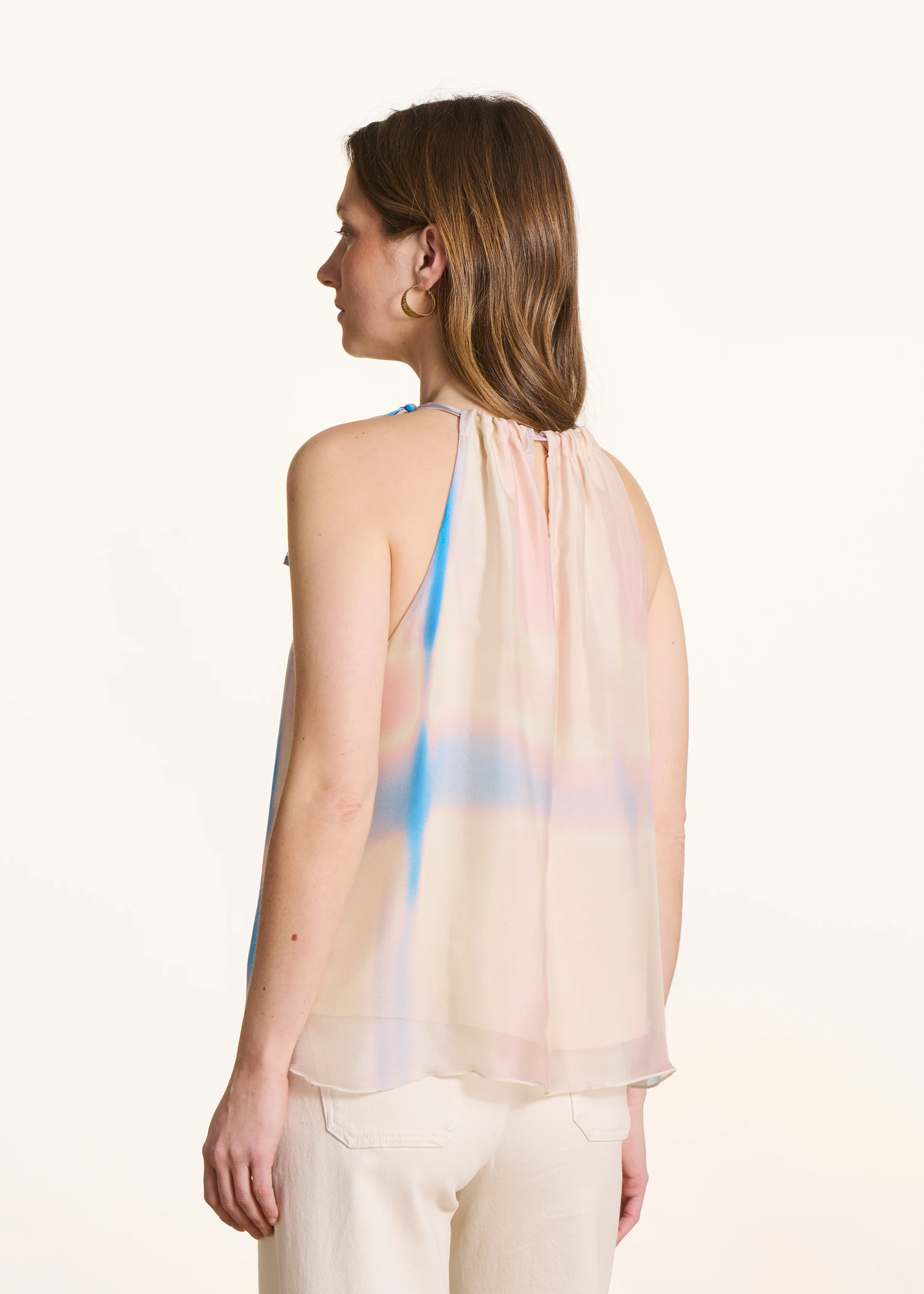Top ample rose pastel imprimé tie & dye - Image 3