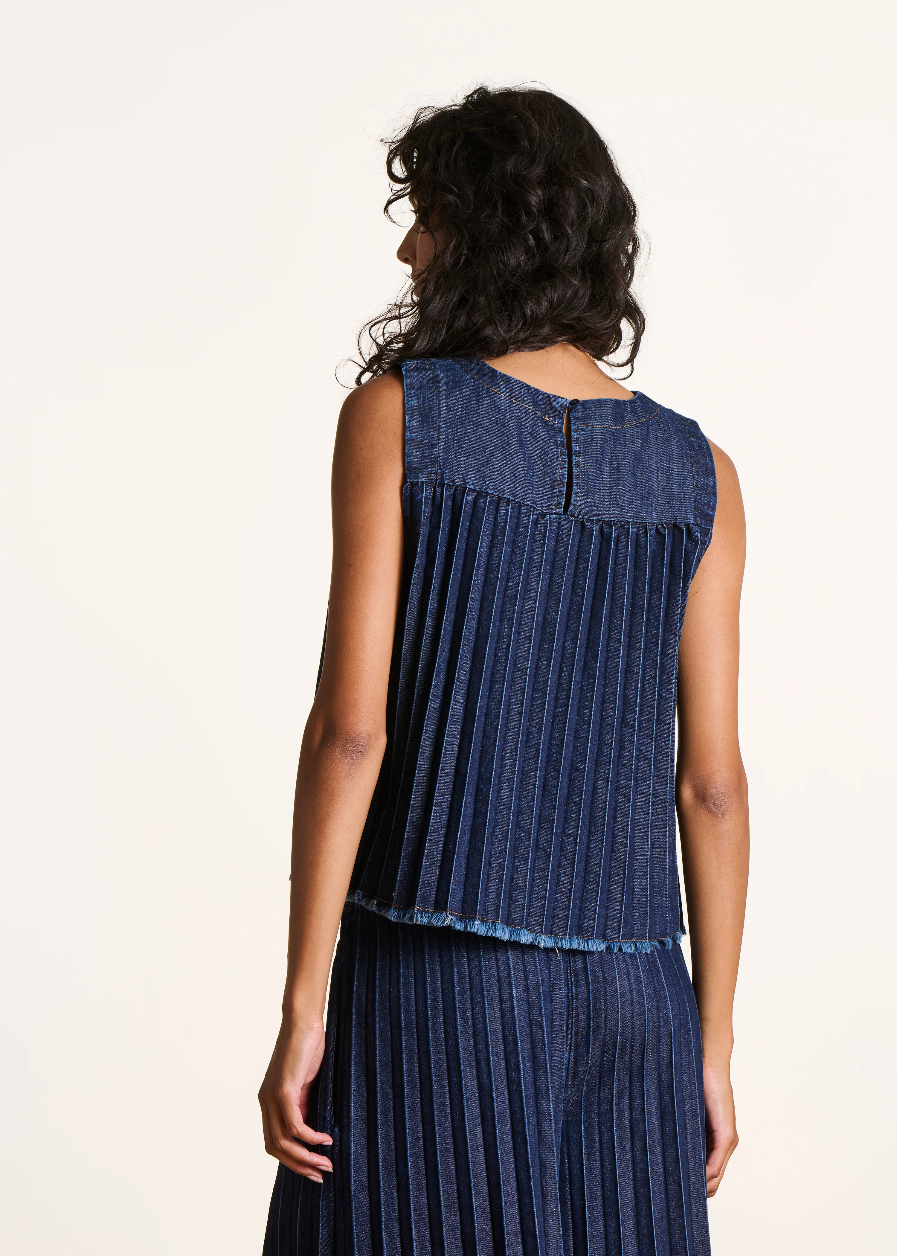 Top en jean brut sans manches - Image 3